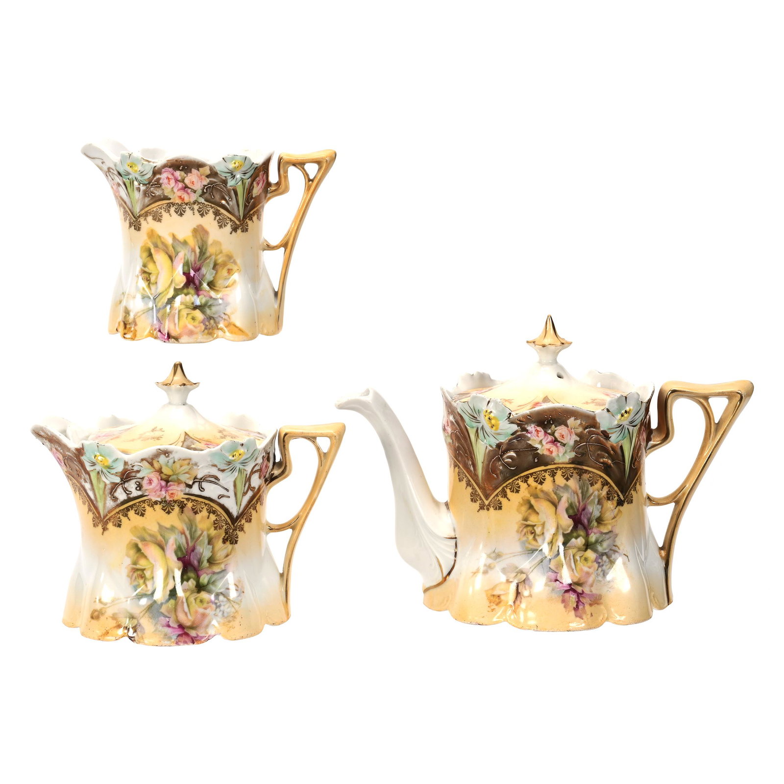 Tea Set, Unmarked R.S. Prussia, Lily Mold (1 of 5)