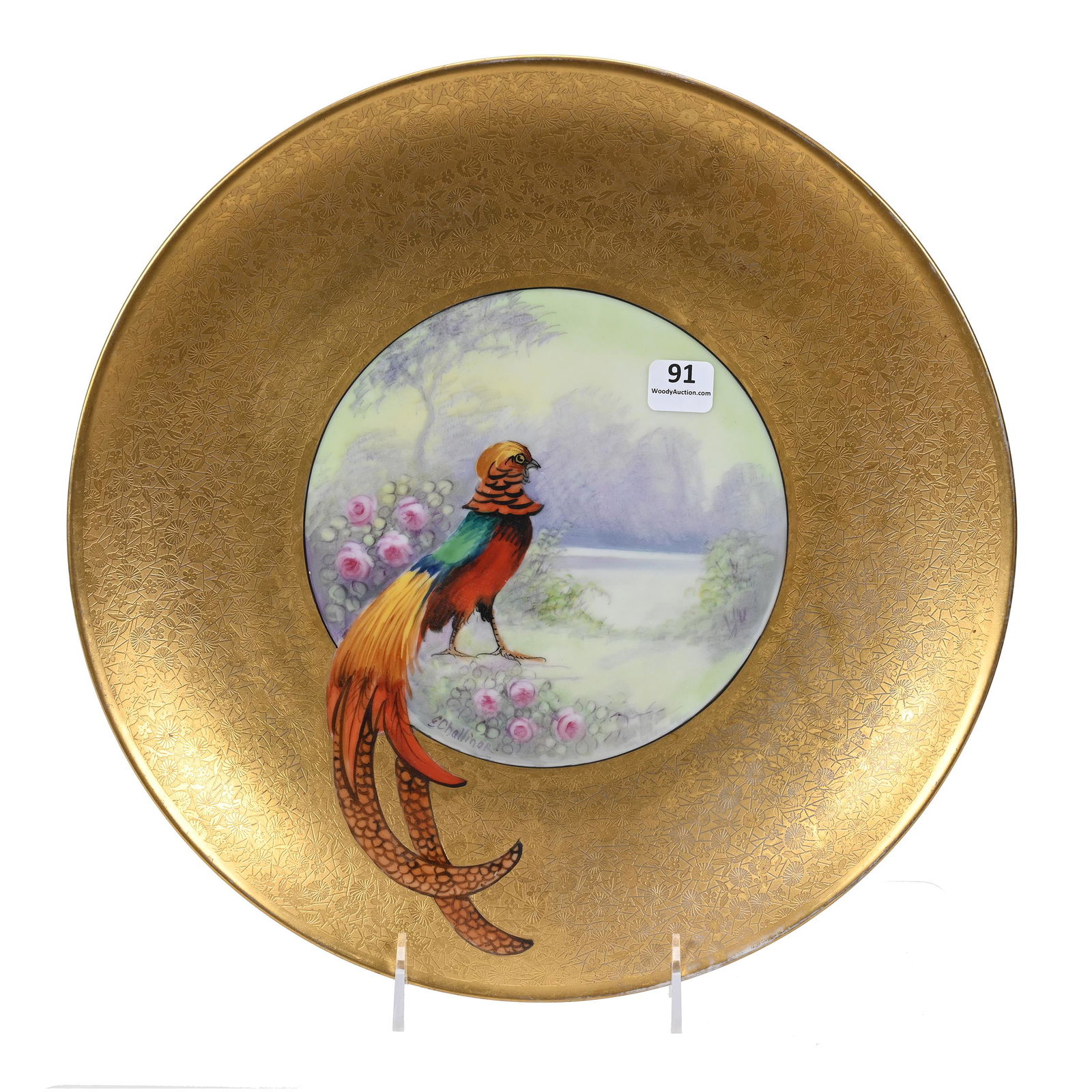 Plaque Marked Pickard, Golden Pheasant Decor (1 of 3)