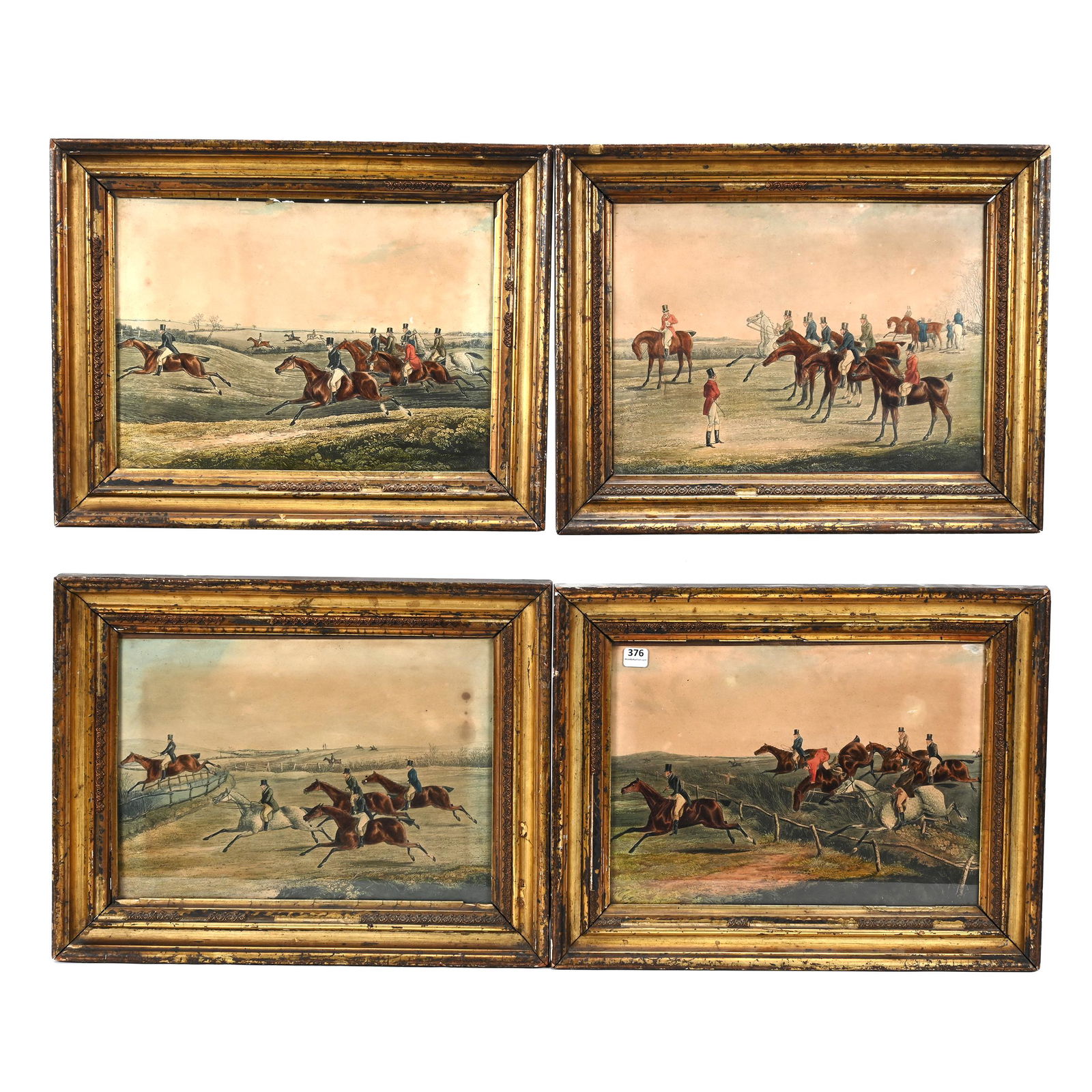 Set Of (4) Steeplechase Scenes By Henry Thomas Alken (1 of 9)