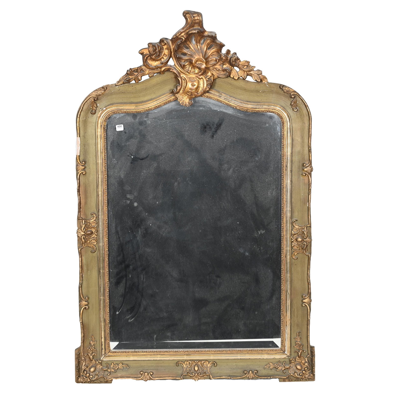 Victorian Beveled Mirror With Carved & Gesso Frame (1 of 7)