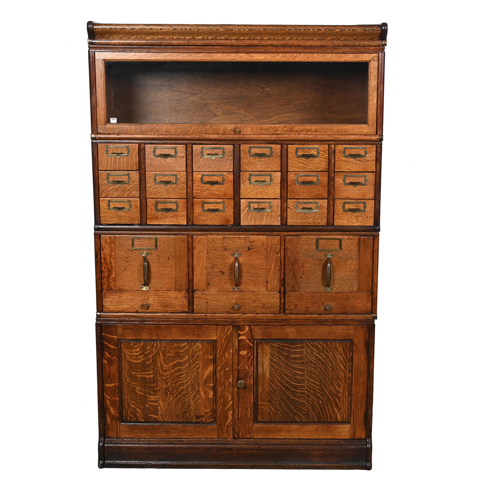 Original Oak Stacking Office/Library Cabinet (1 of 4)