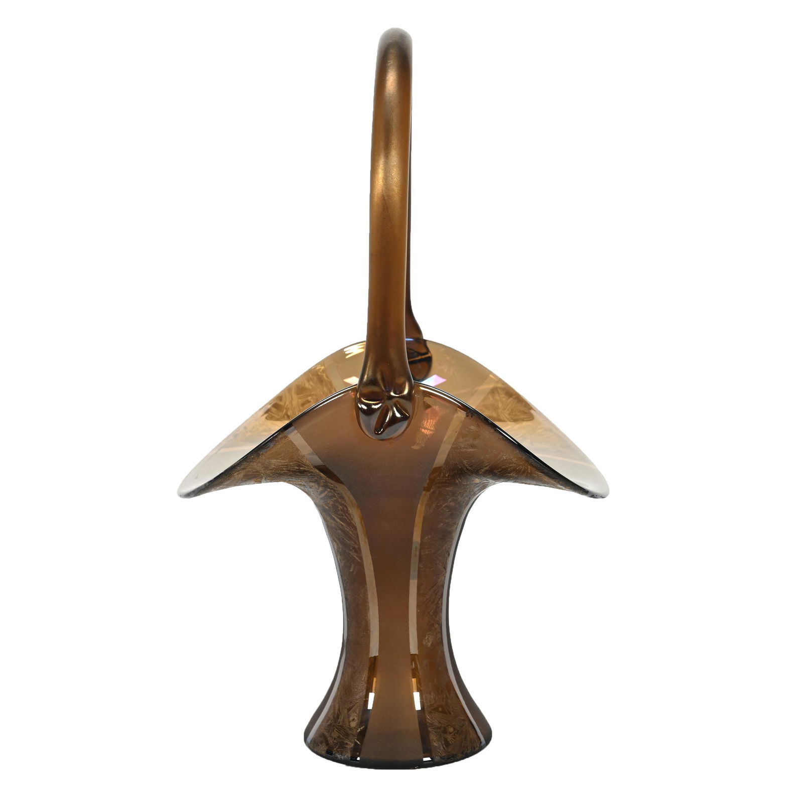 Basket, Solid Amber Art Glass (1 of 3)