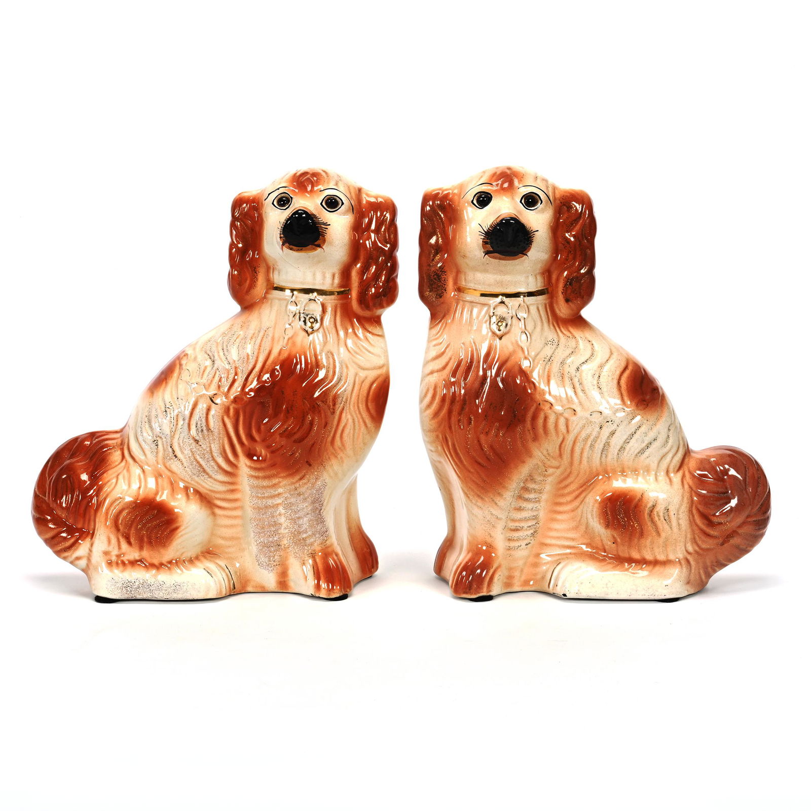 Pair Staffordshire Spaniels, Unmarked (1 of 3)