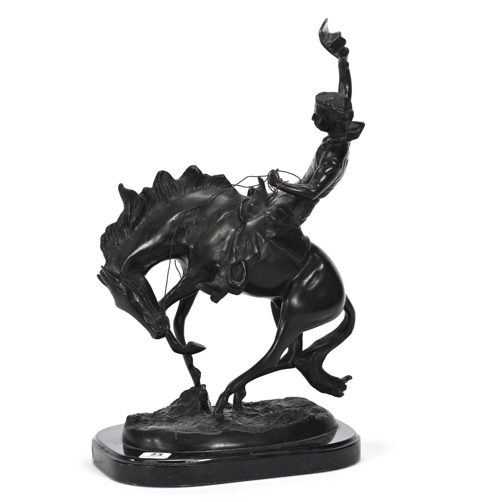 Ebony Metal Figure, Black Marble Base (1 of 3)