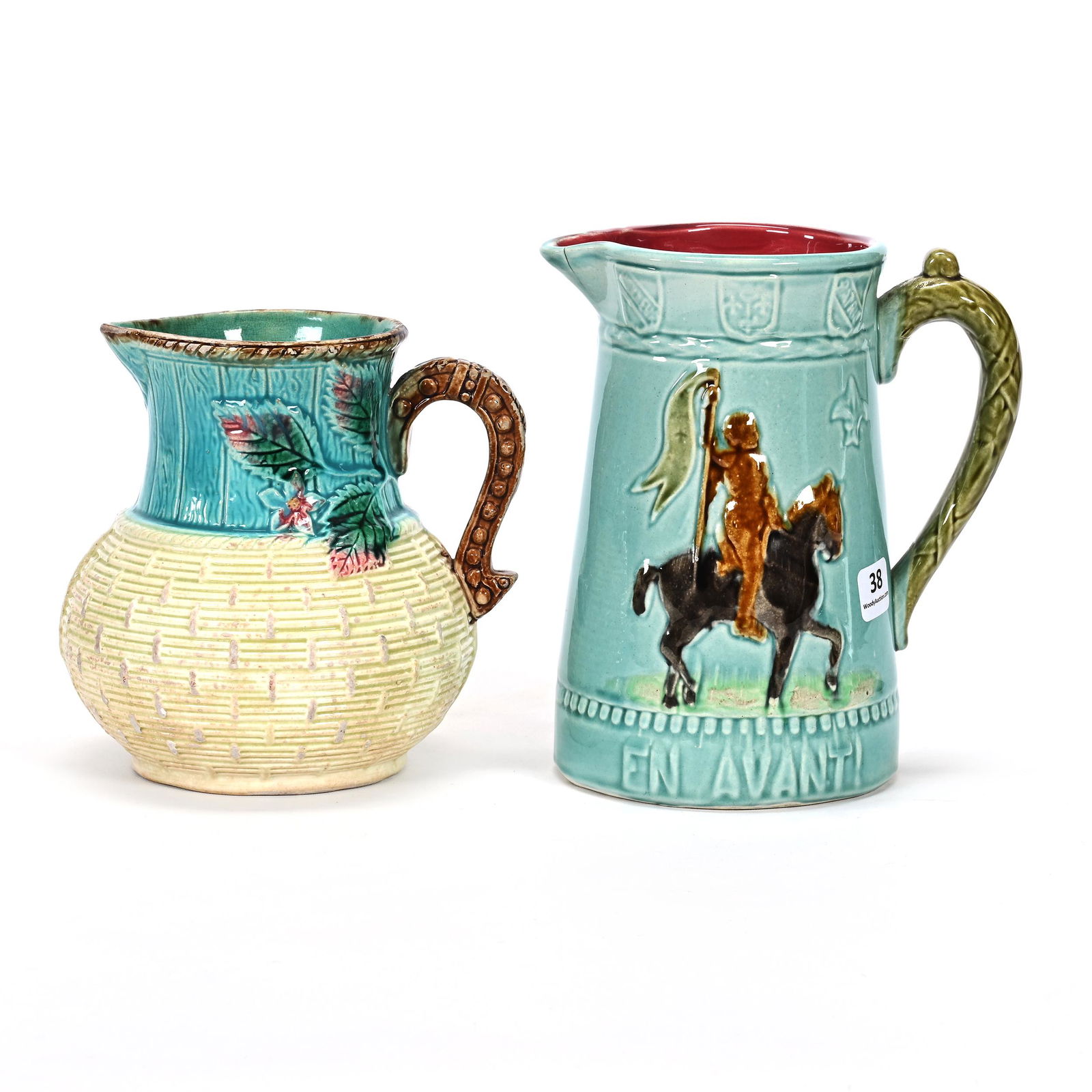 (2) Majolica Pitchers (1 of 3)