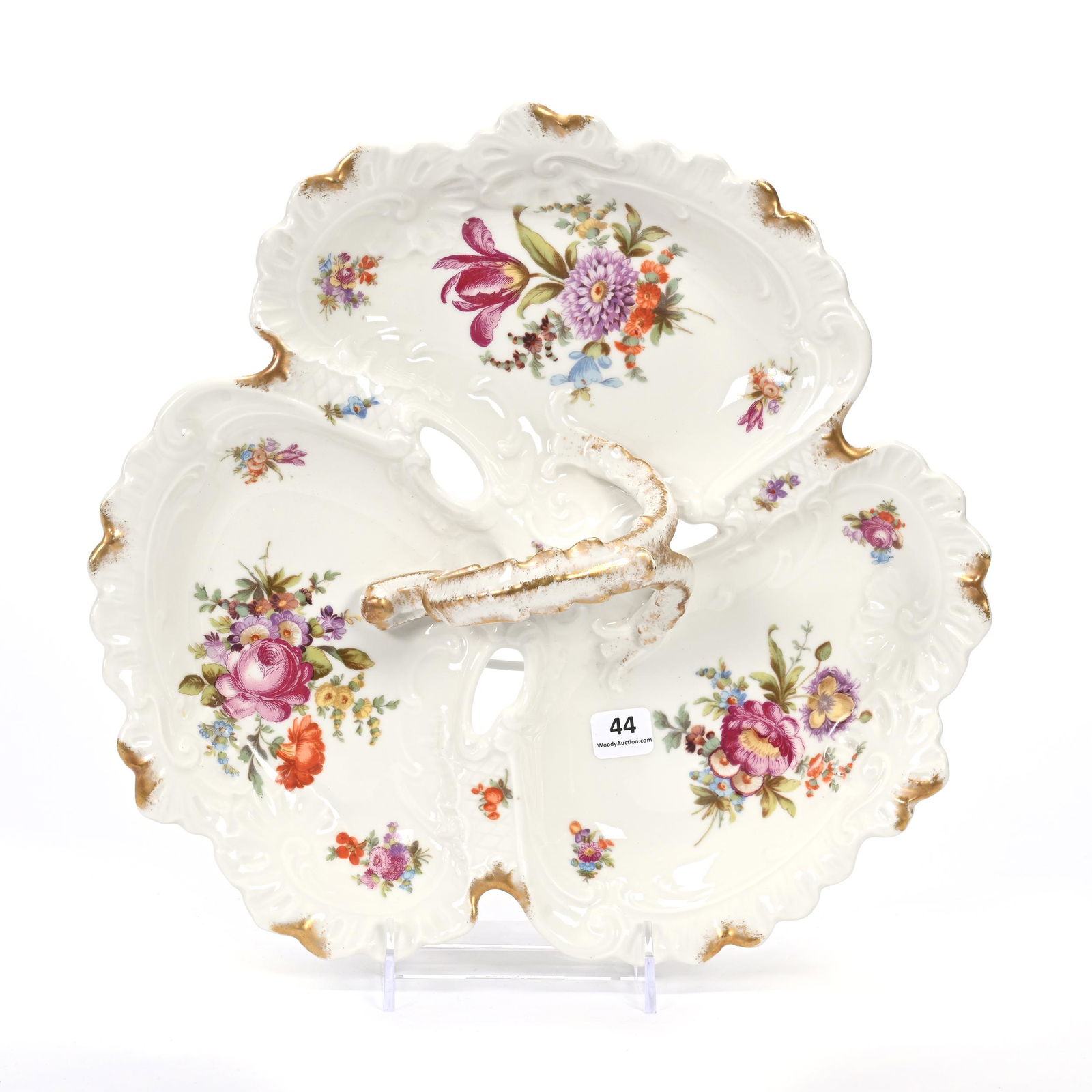 Handled Three Section Serving Dish Marked Limoges (1 of 3)