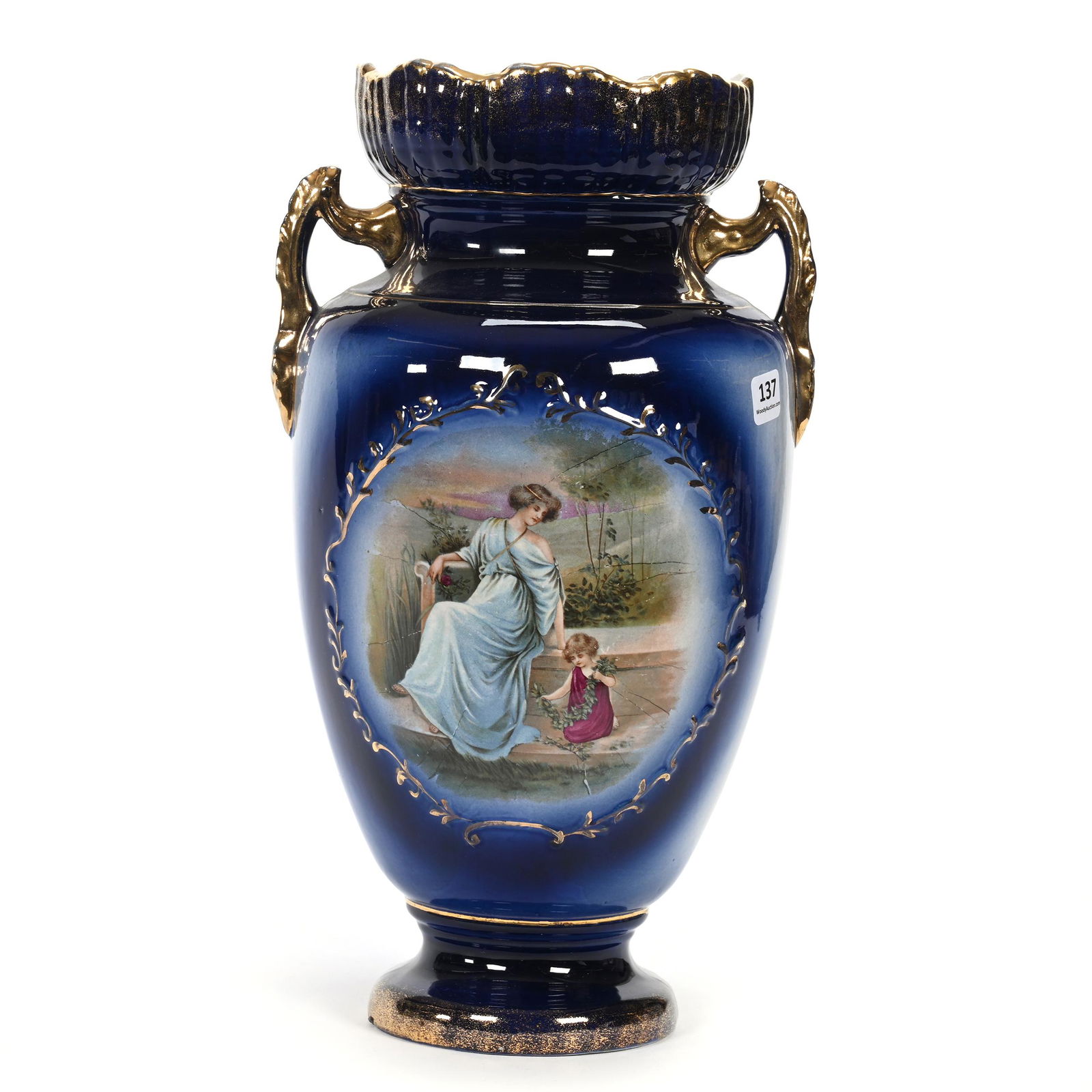 Vase, Two Handles, Unmarked Germany (1 of 3)