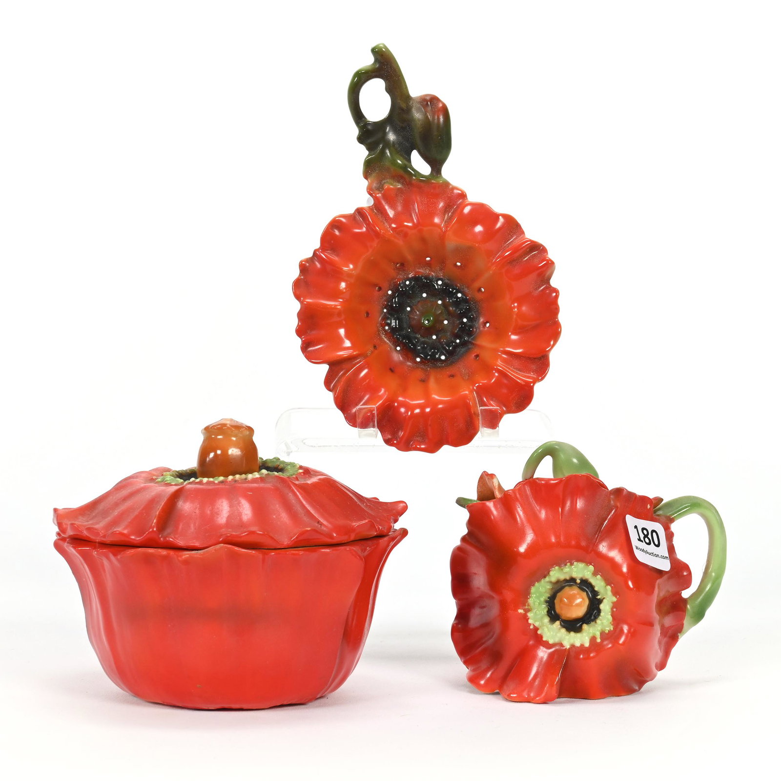 (3) Red Poppy Figural Items, Royal Bayreuth (1 of 3)