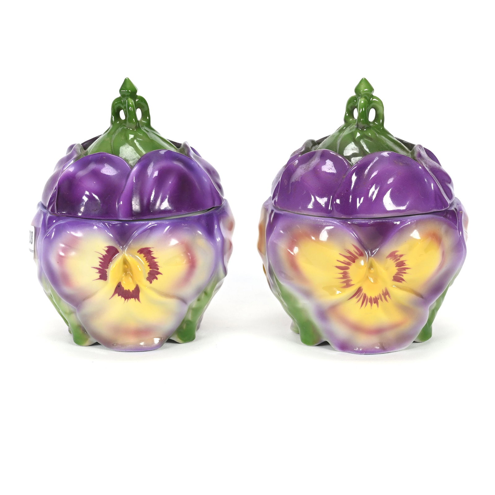 Pair Covered Jars, Royal Bayreuth Style (1 of 3)