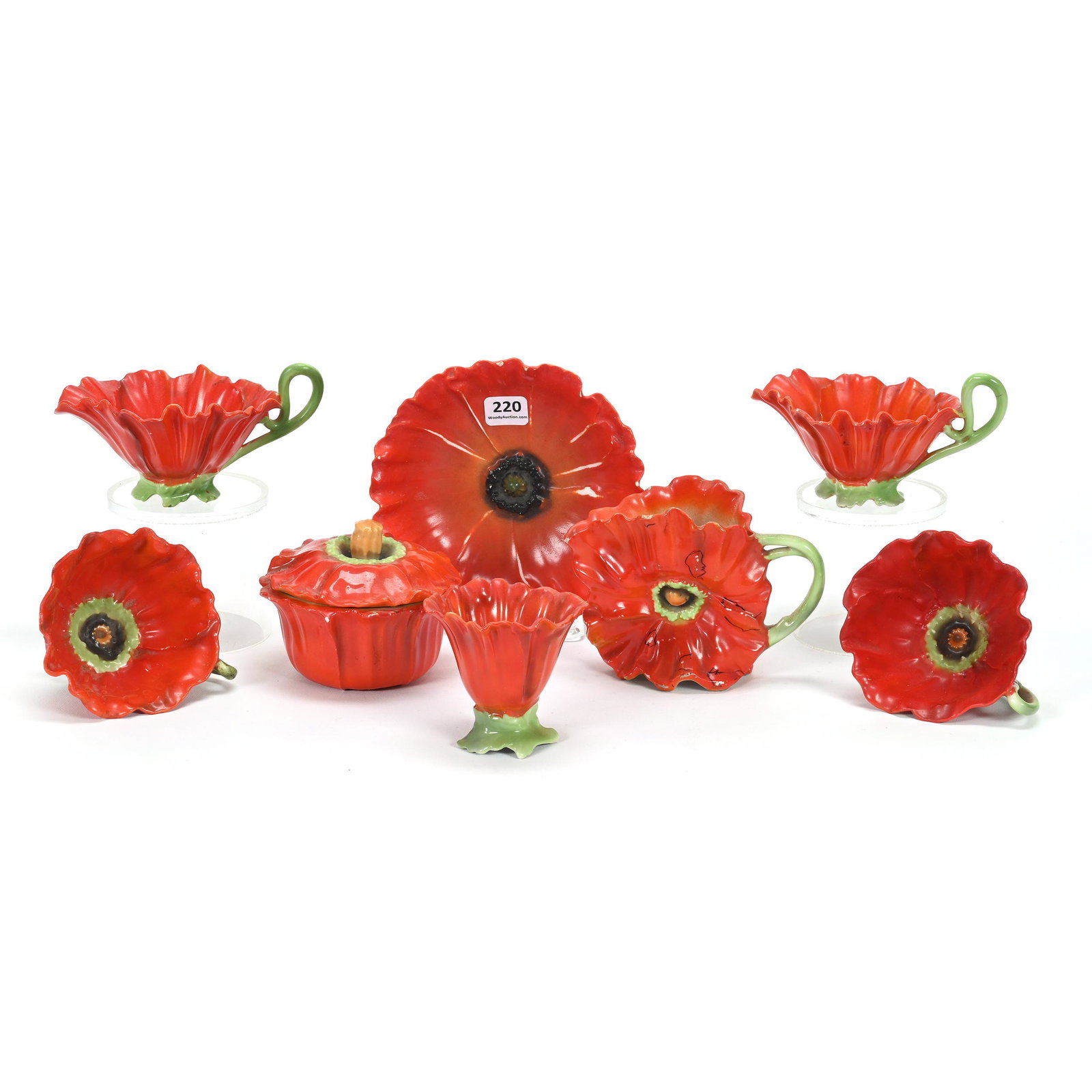 (8) Red Poppy Items, Royal Bayreuth (1 of 5)