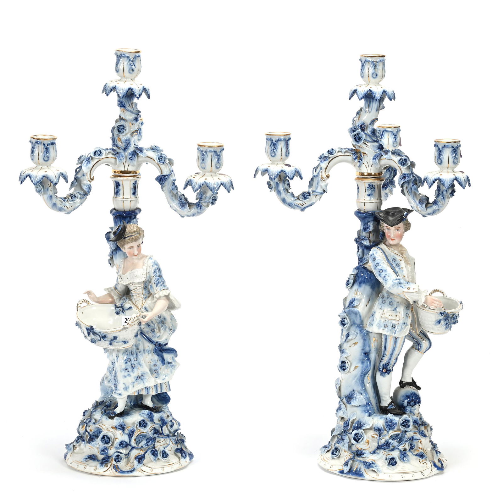 Pair Sitzendorf Figural Candelabra (1 of 6)