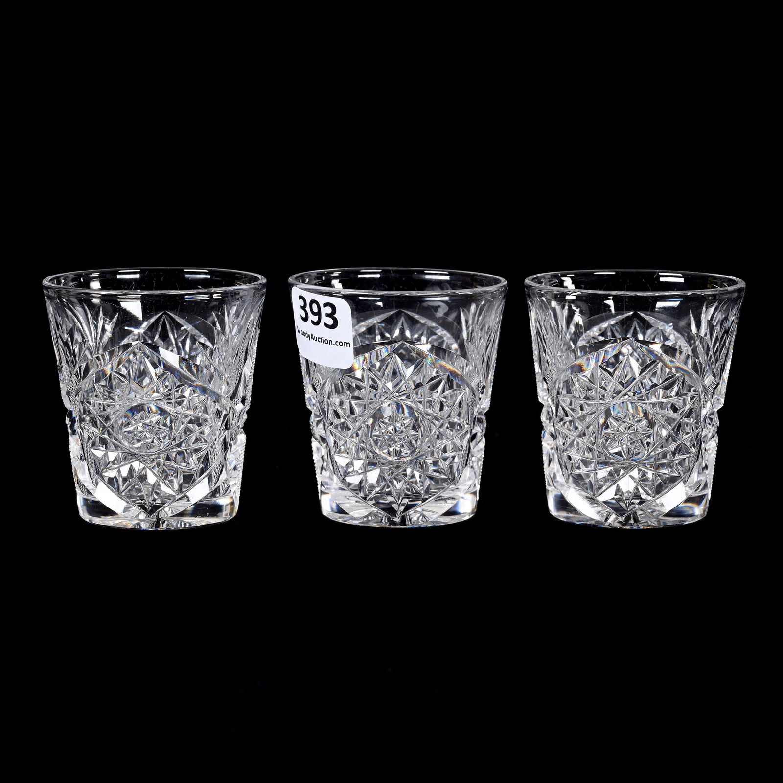 (3) Whiskey Tumblers, American Brilliant Cut Glass (1 of 3)