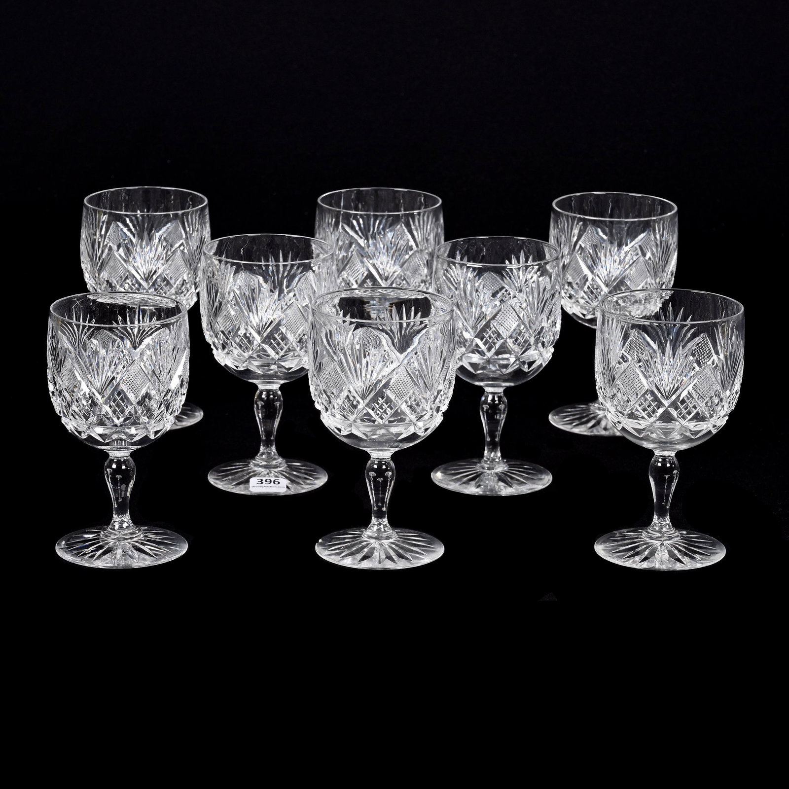 (8) Goblets, American Brilliant Cut Glass, Signed Hawkes (1 of 3)