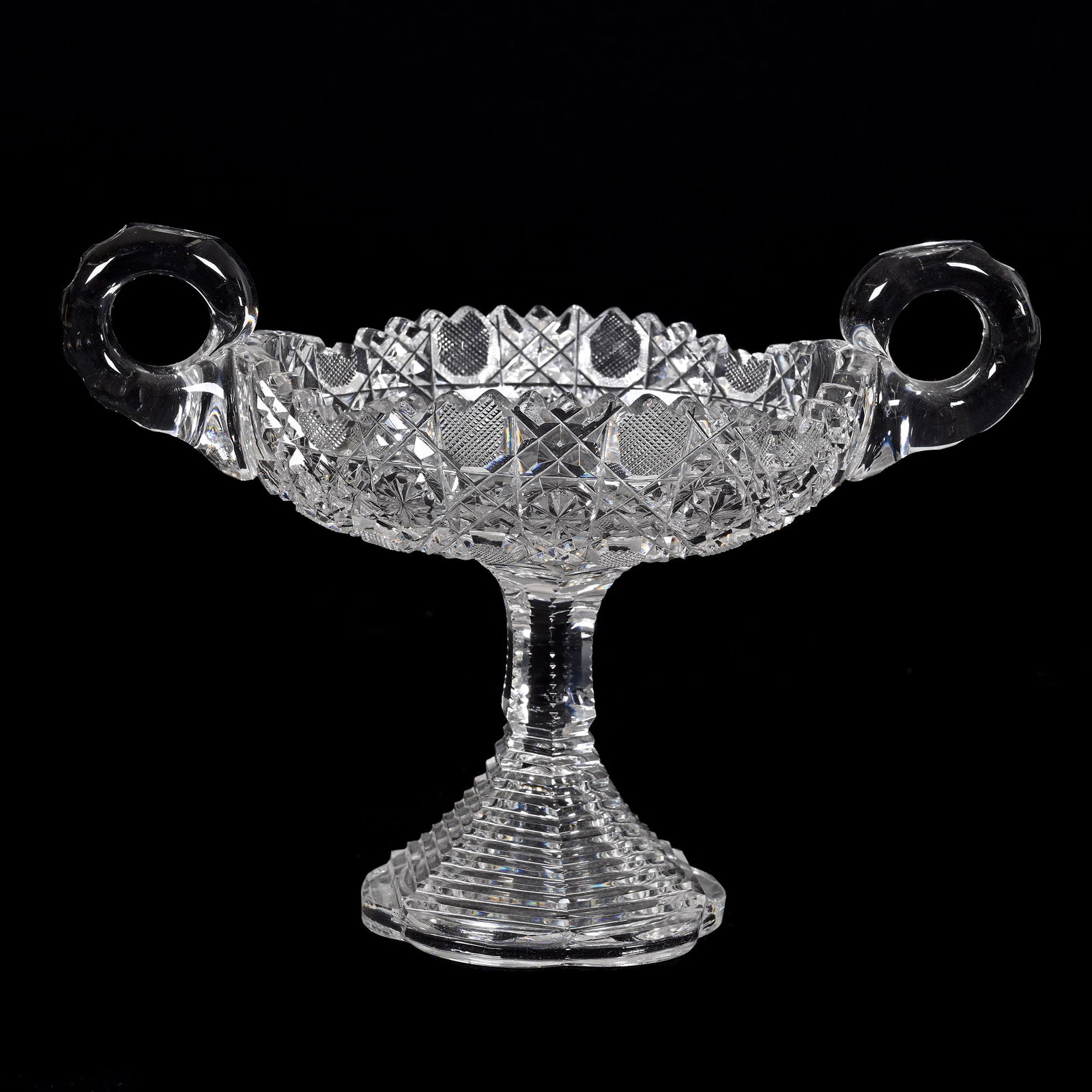 Compote, Two Handles, American Brilliant Cut Glass (1 of 4)