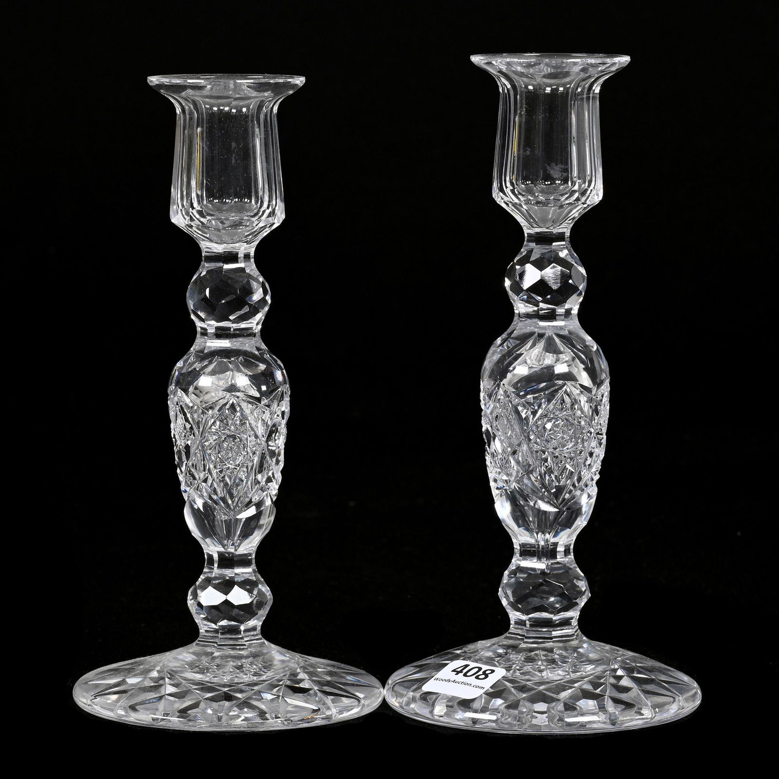 Pair Candlesticks, American Brilliant Cut Glass (1 of 3)