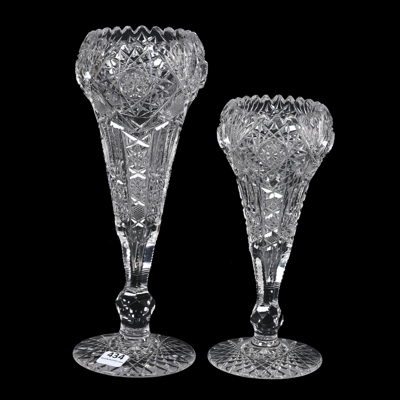 (2) Tulip Shaped Vases, ABCG, Same Pattern (1 of 3)