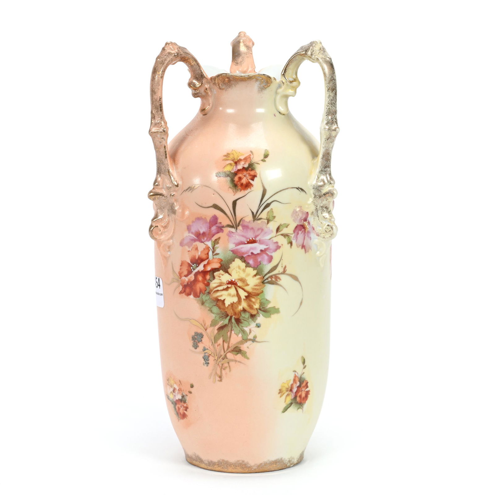 Vase, Three Handles, Marked Royal Saxe (1 of 3)