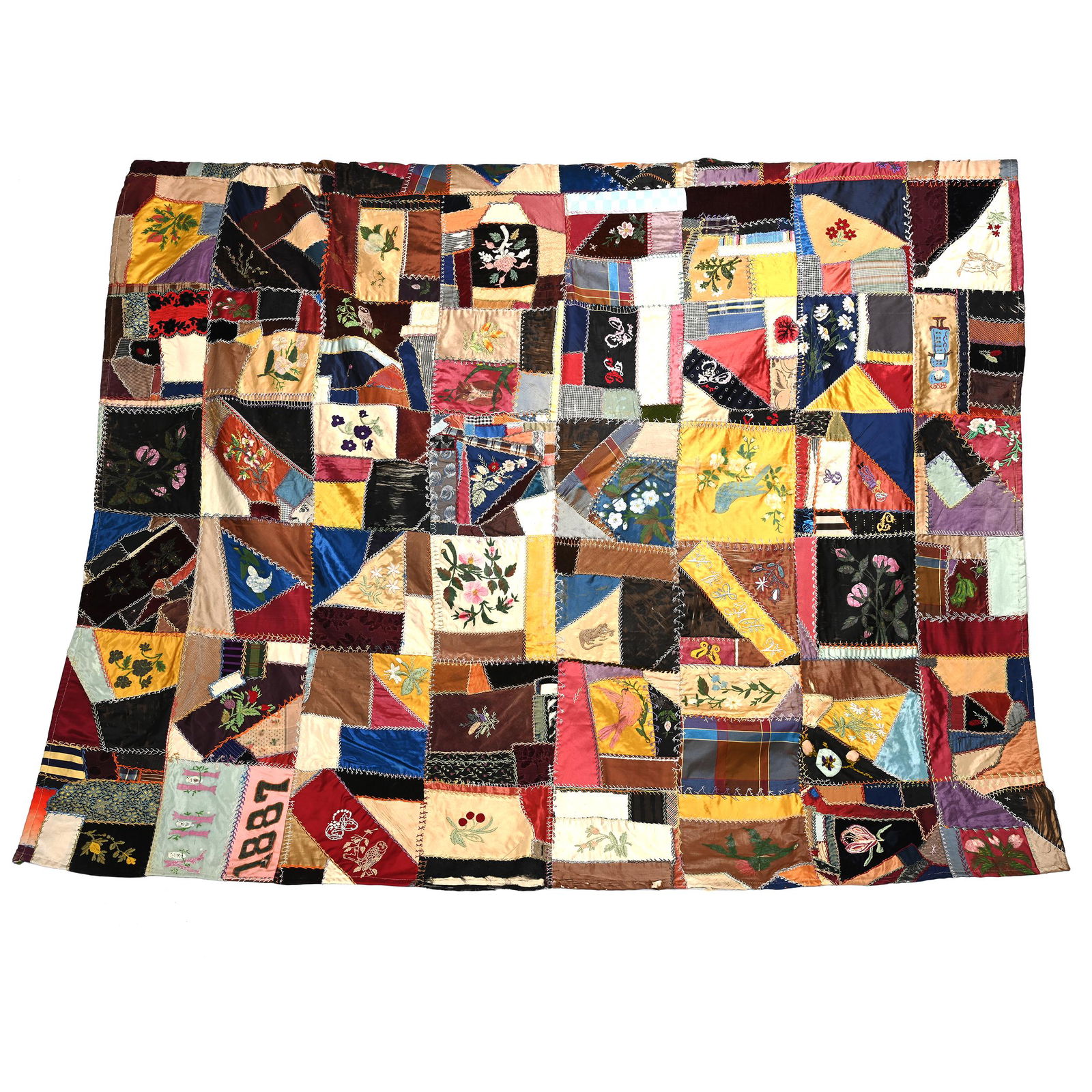 Original "Crazy Quilt" Dated 1887 (1 of 10)