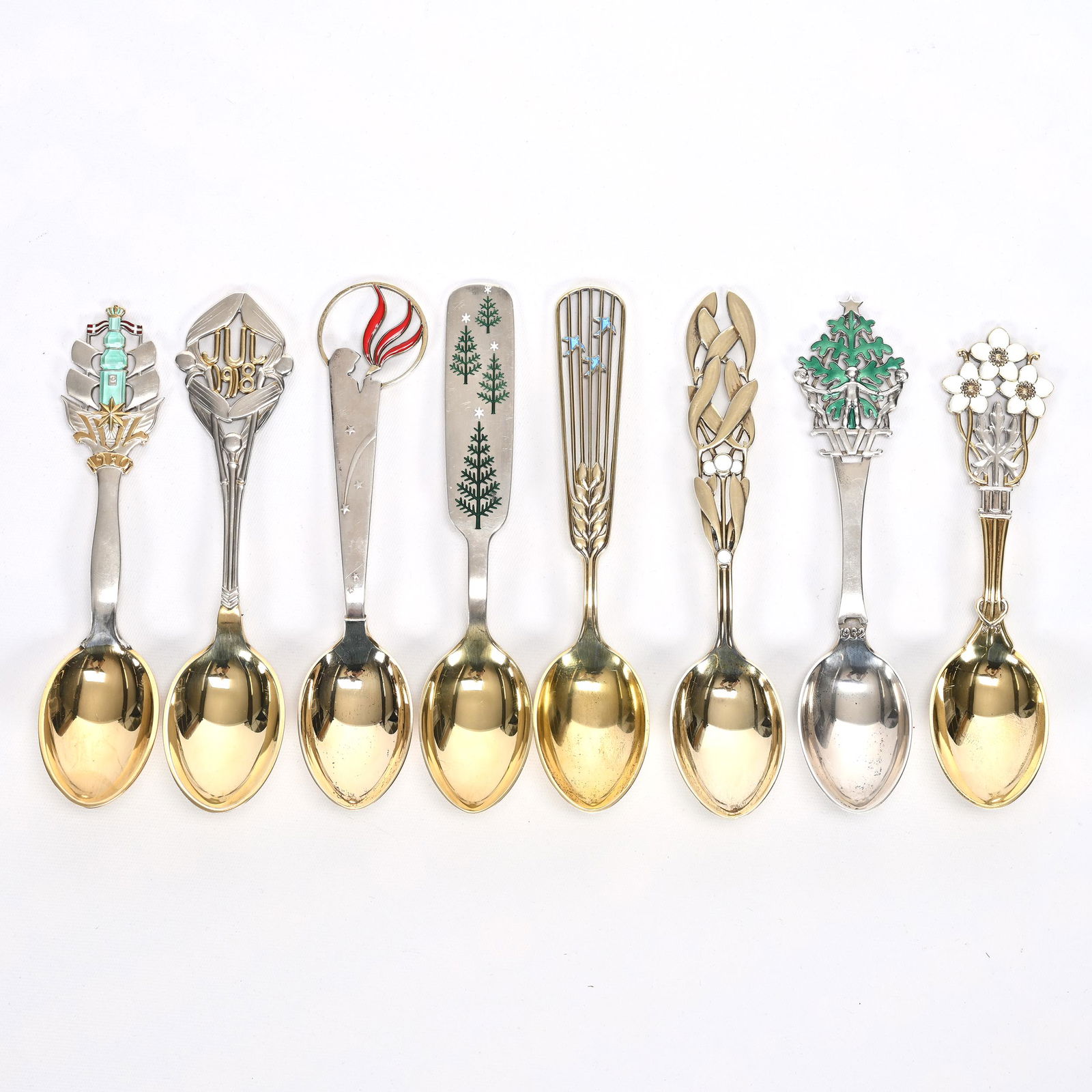 (8) Souvenir Christmas Spoons By Anton Michelsen, Sterling (1 of 5)