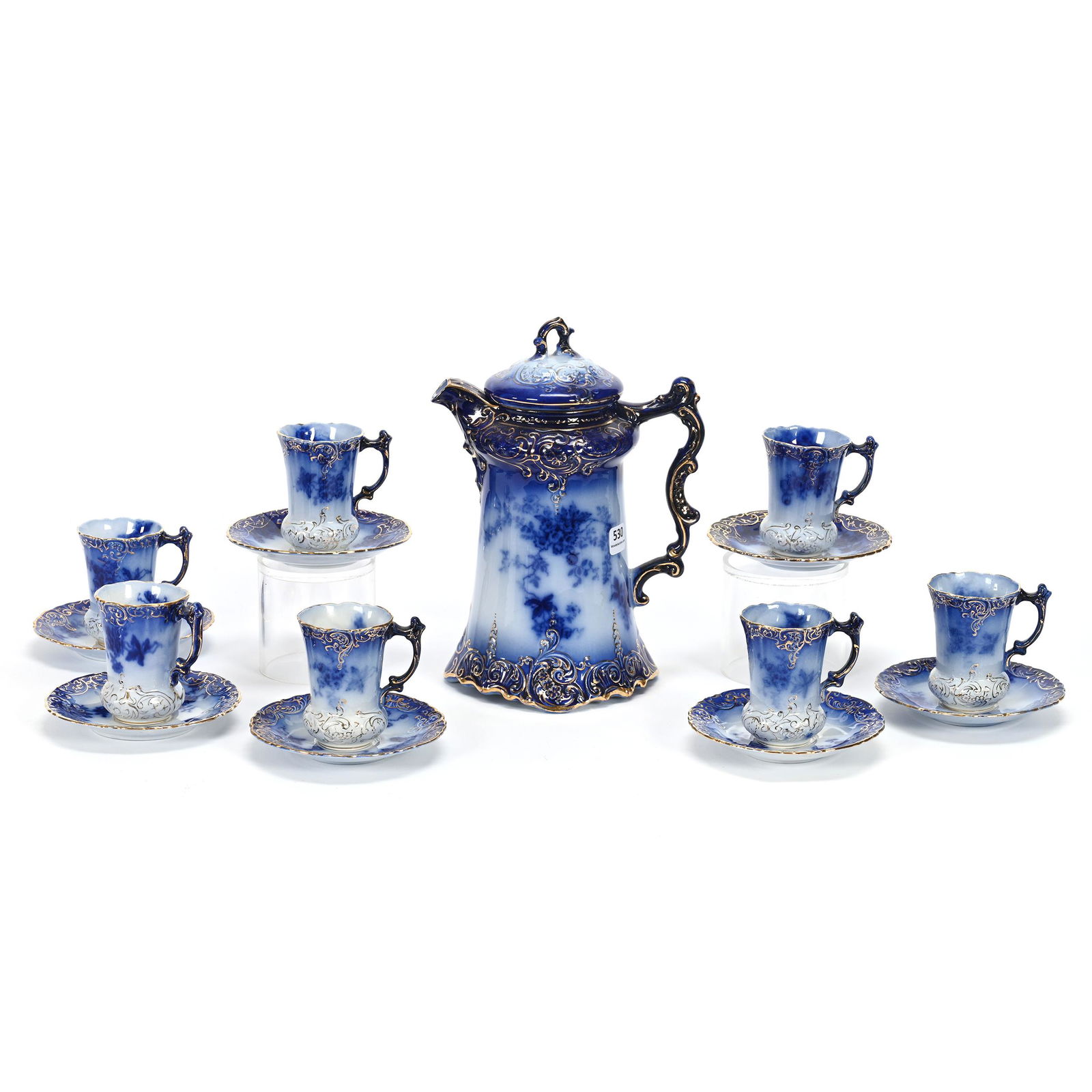 Chocolate Set Marked Labelle Flow Blue (1 of 3)