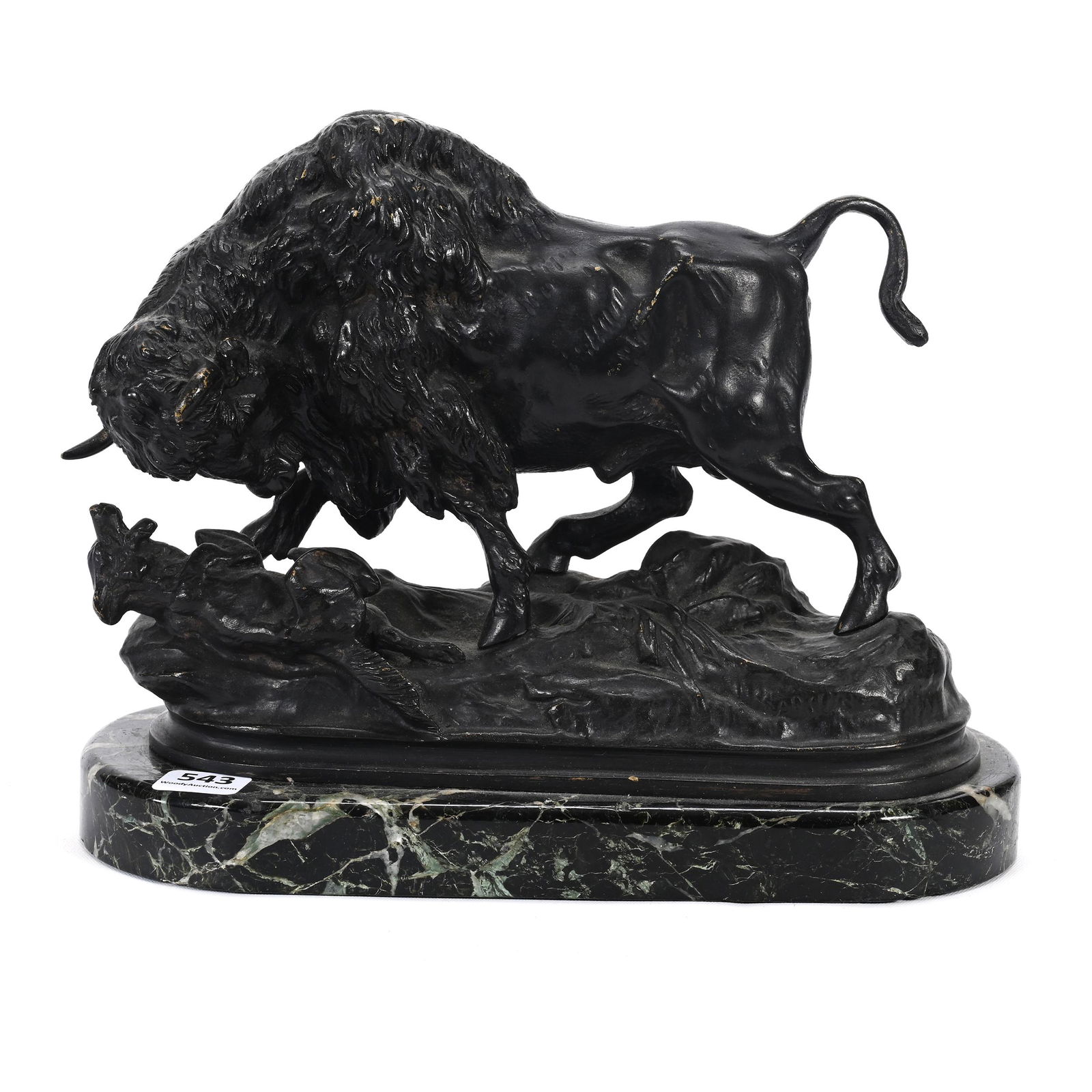 Bronze Sculpture Of Bison Attacking Coyote (1 of 5)