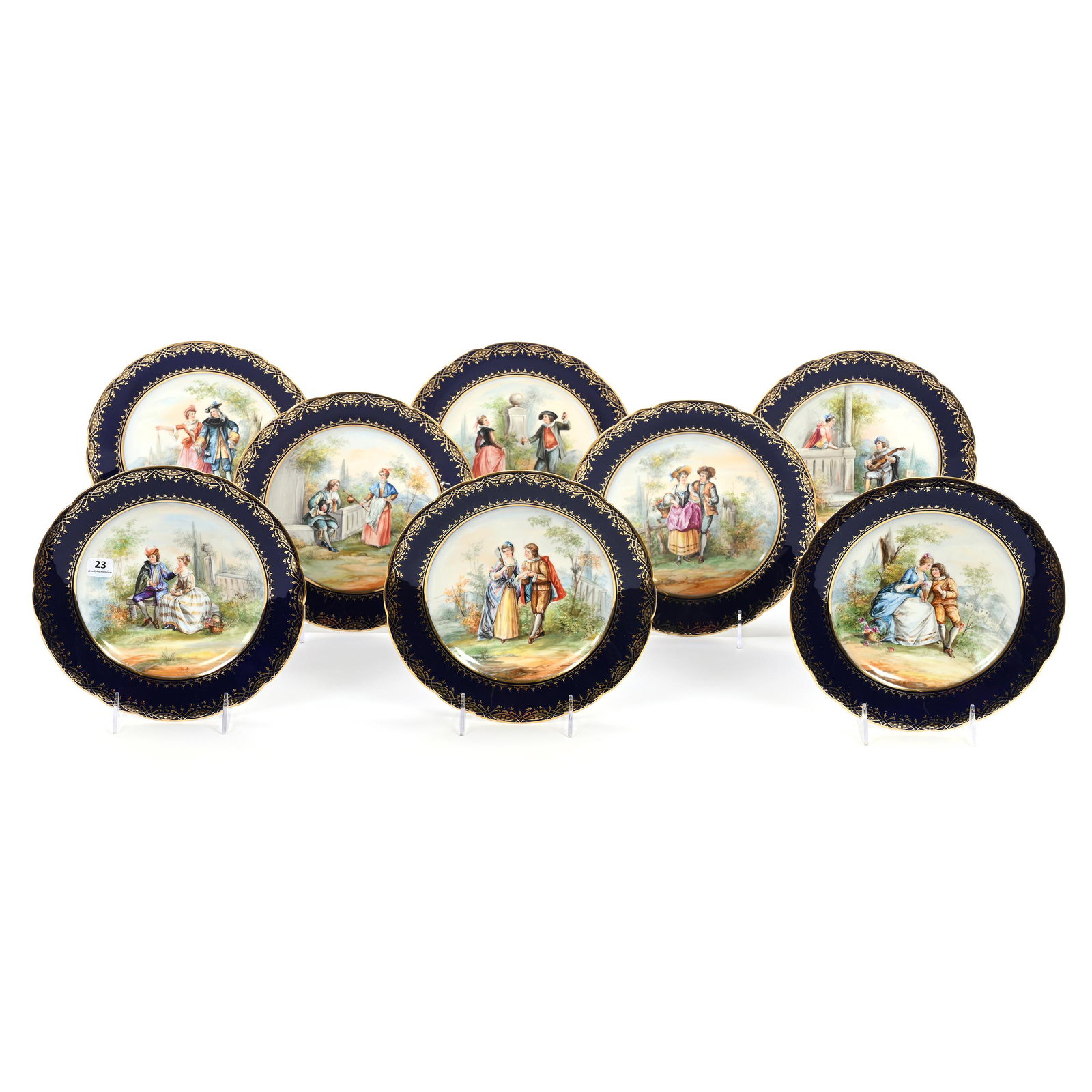 (8) Dinner Plates Signed Dresden (1 of 3)