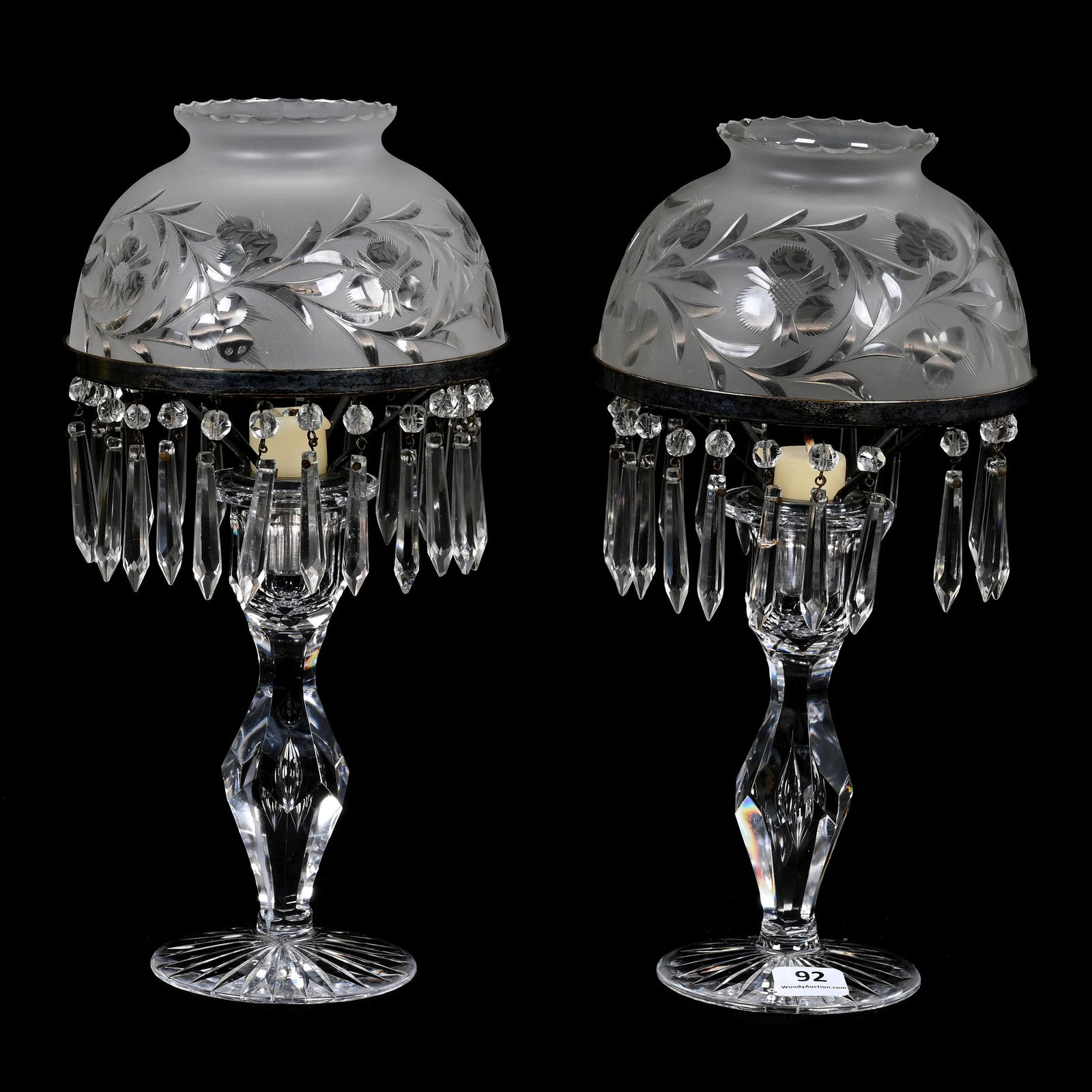 Pair Candle Lamps, Abcg Teardrop Candlesticks