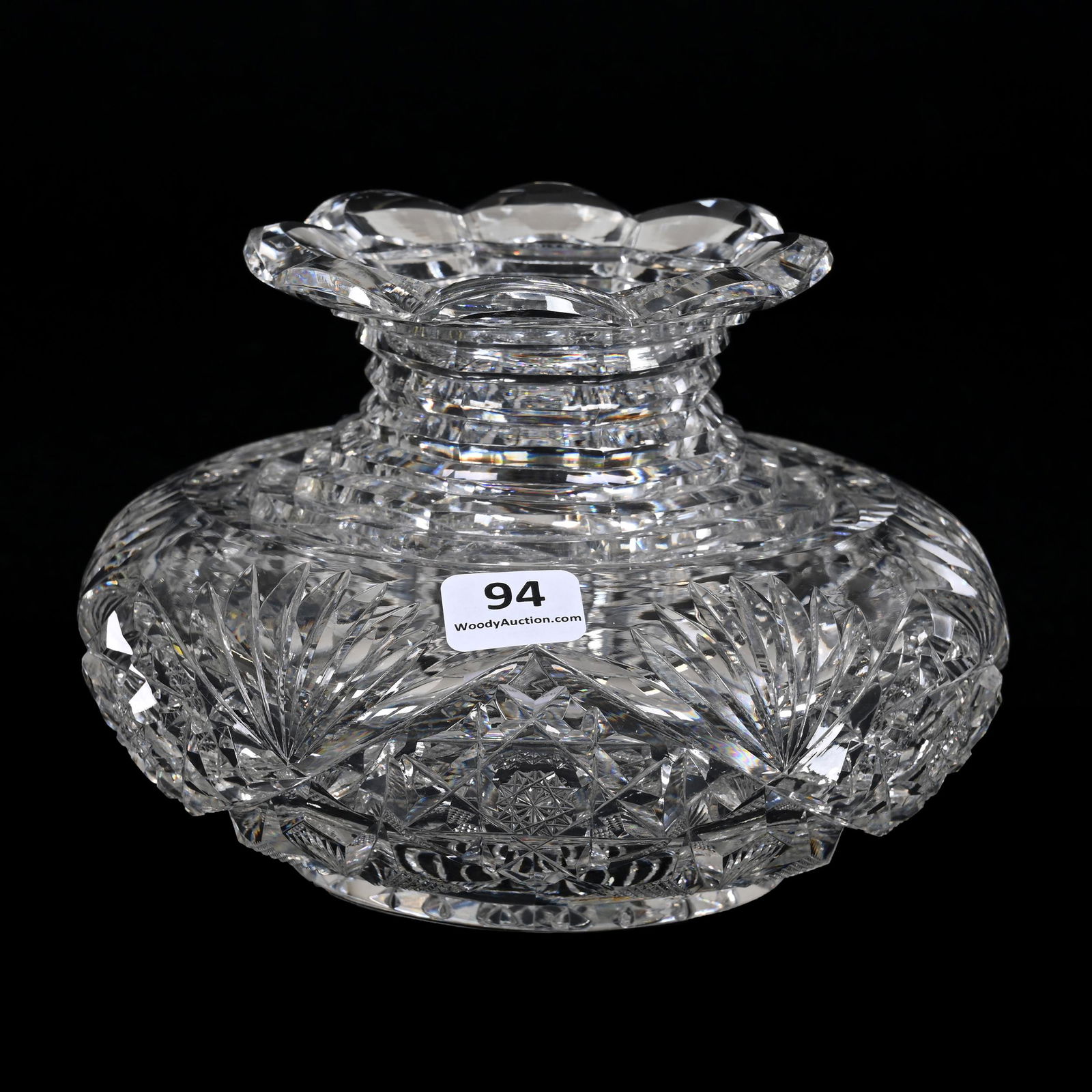 Flower Center, American Brilliant Cut Glass, Signed Hawkes (1 of 3)