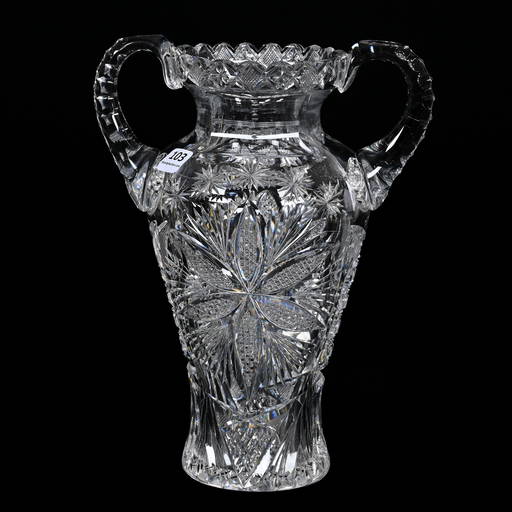Vase, Two Handles, American Brilliant Cut Glass (0103) on Jan 21, 2023