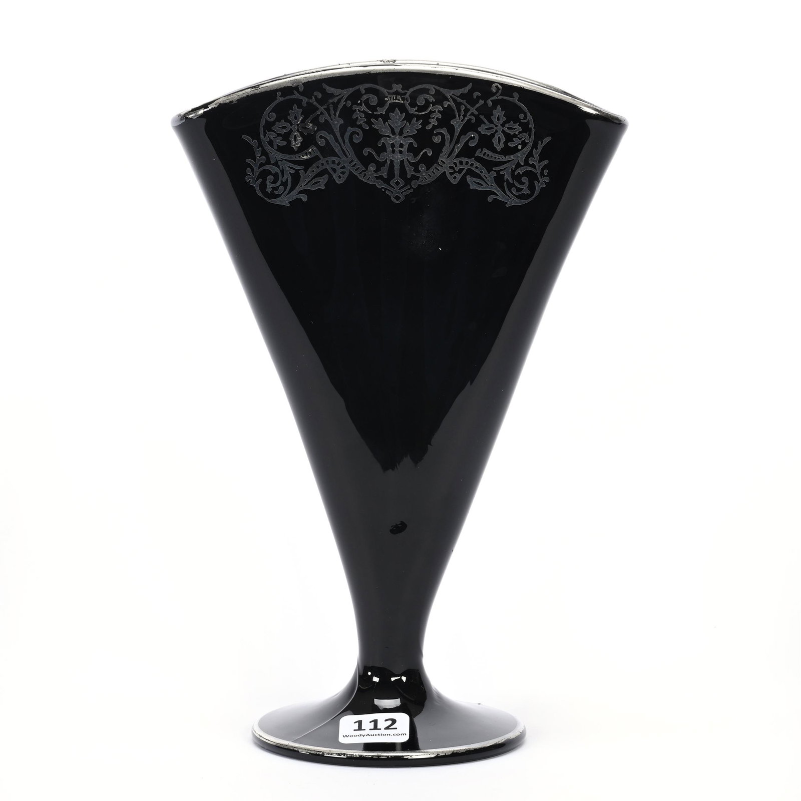 Fan Vase, Unmarked Rockwell Black Amethyst (1 of 3)