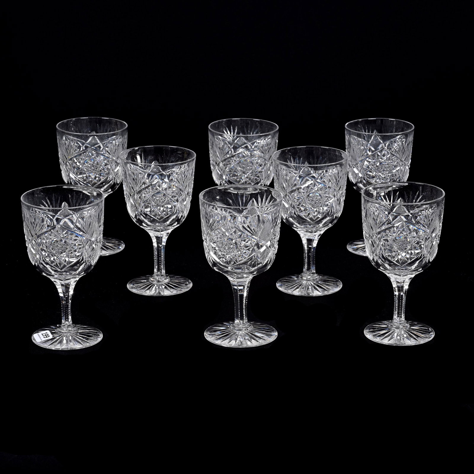 (8) Goblets, American Brilliant Cut Glass (1 of 3)