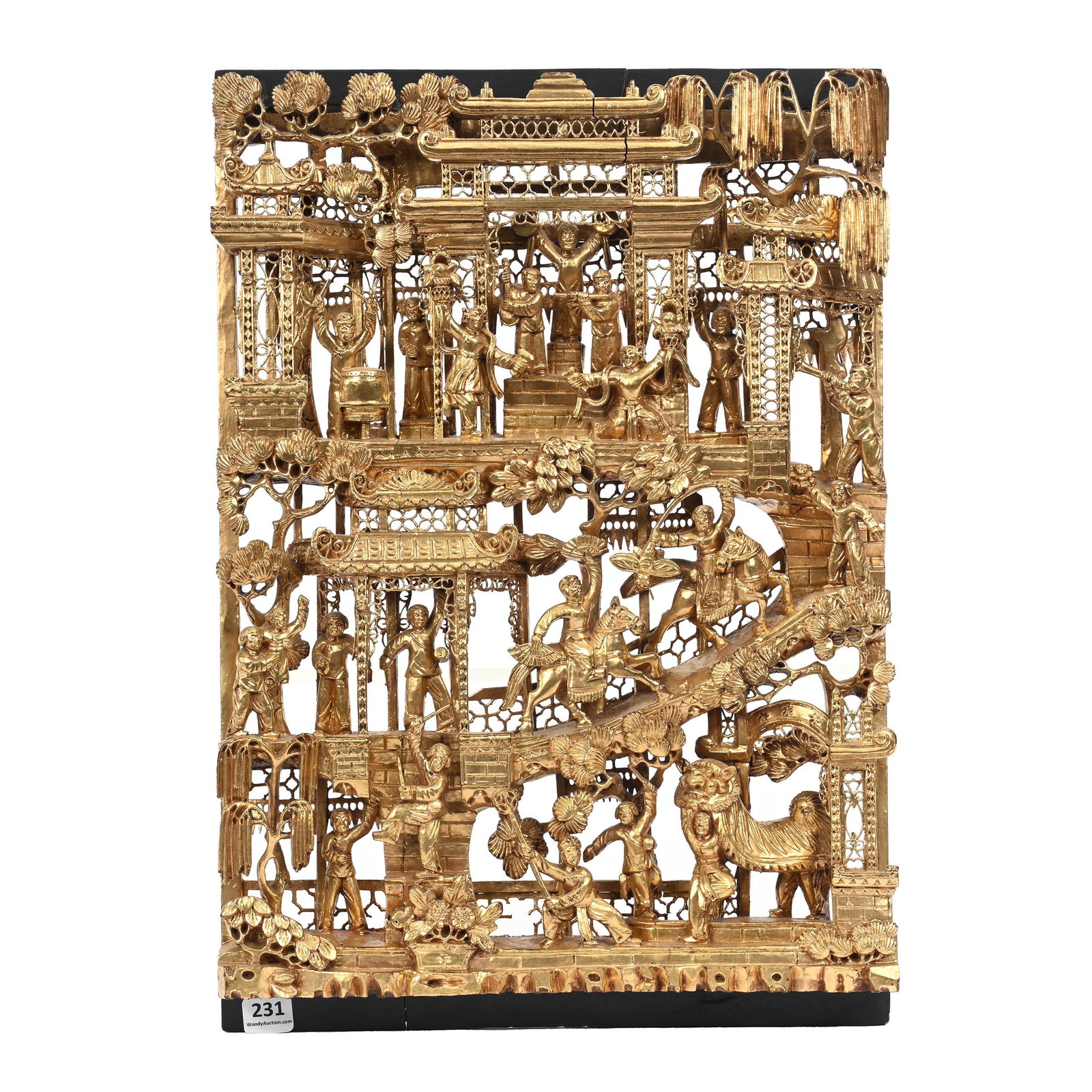 Carved And Gilded Chinese Wood Panel (1 of 5)