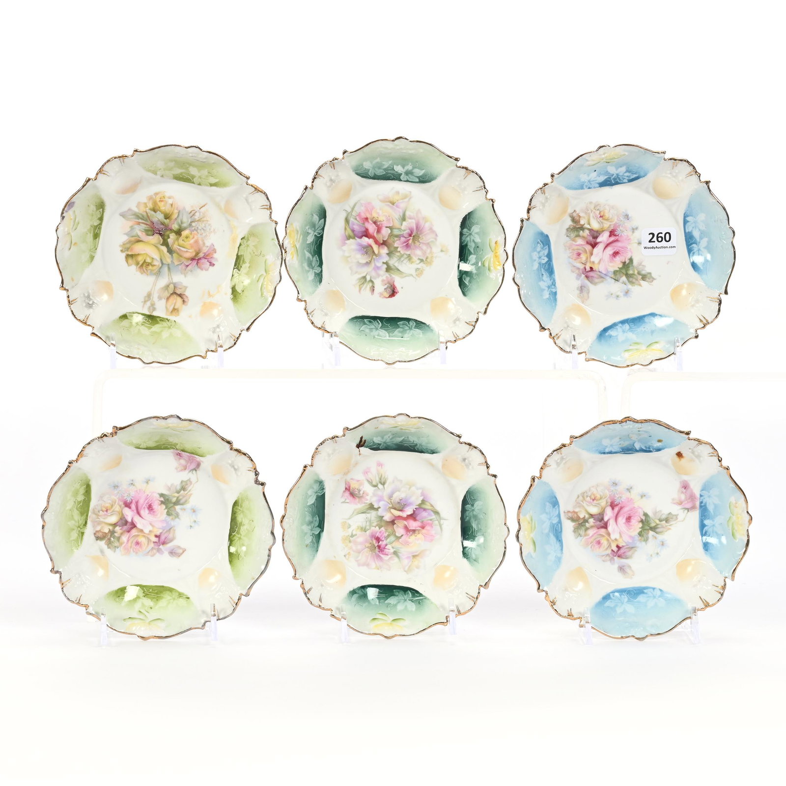 (6) Berry Dishes, Unmarked R.S. Prussia (1 of 2)