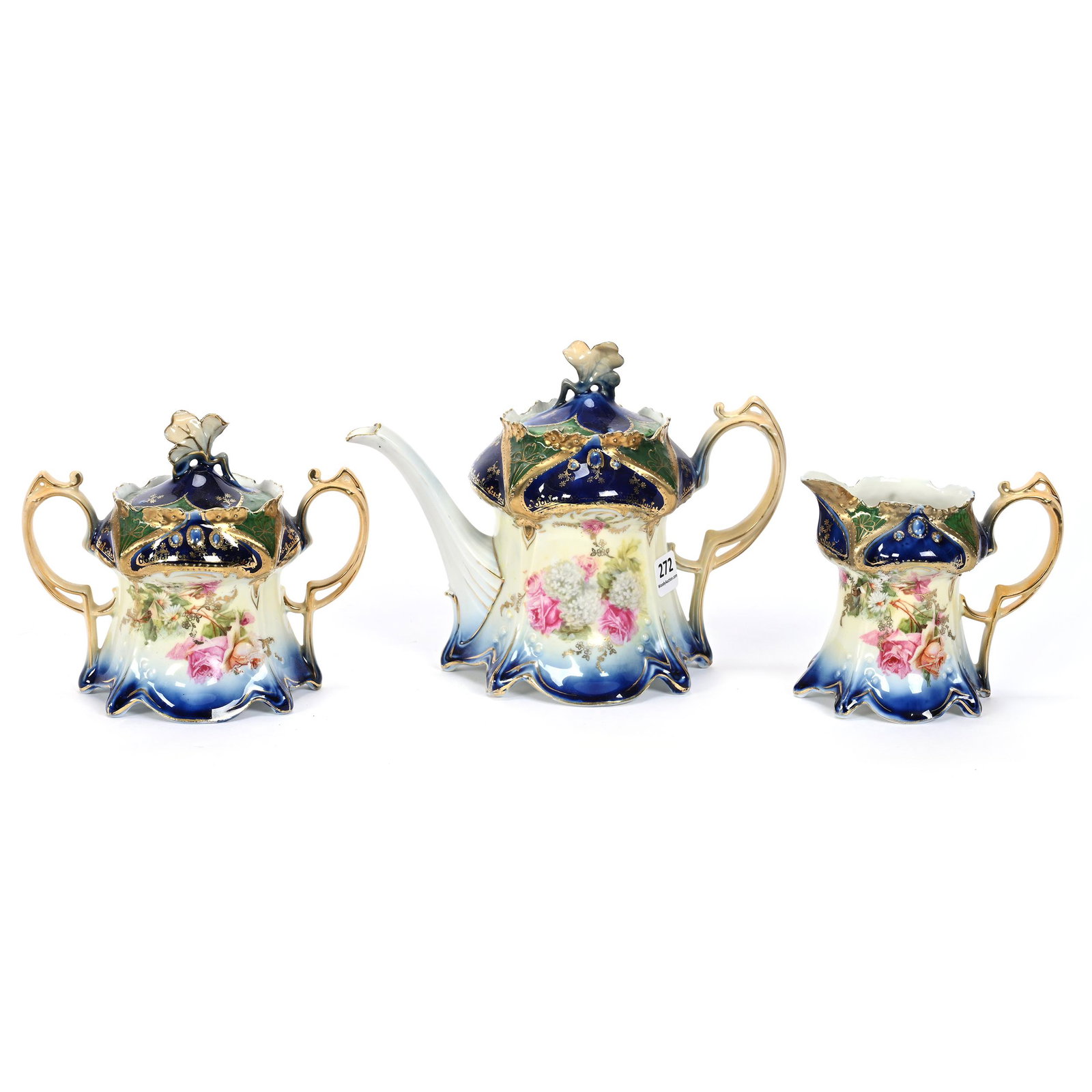 Tea Set Marked R.S. Prussia, Three Piece (1 of 4)