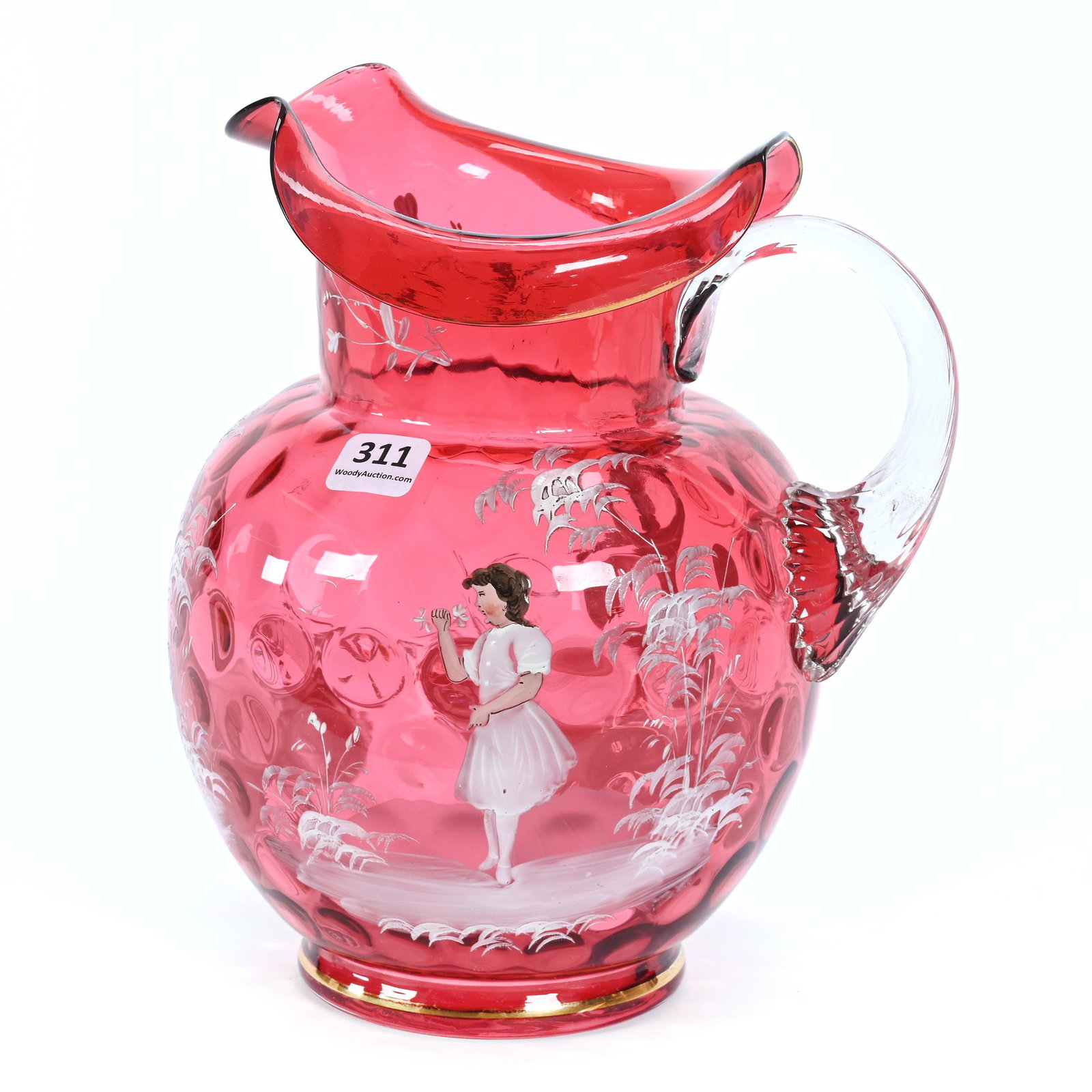 Pitcher, Cranberry Art Glass Coinspot (1 of 4)
