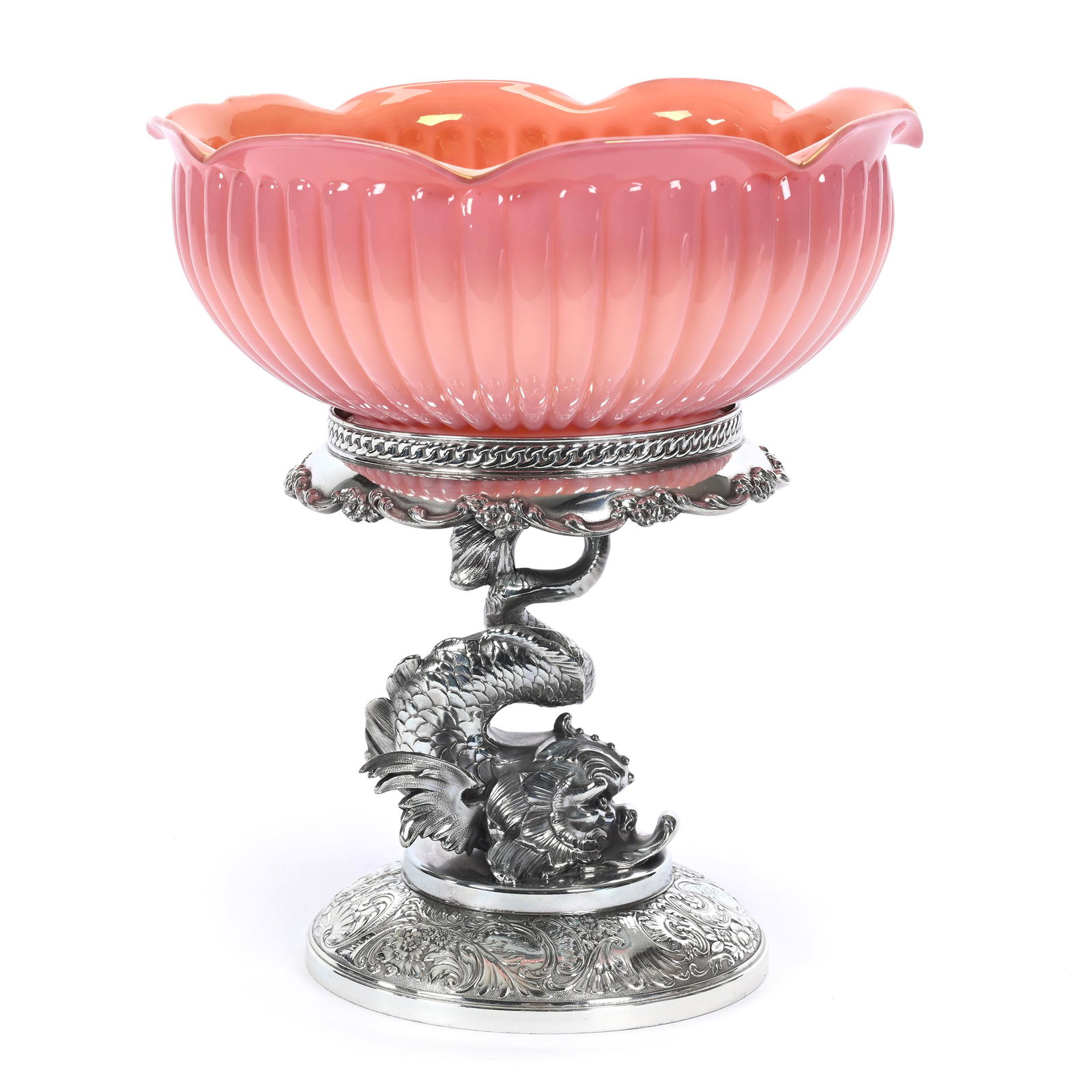 Victorian Brides Basket, New Martinsville Peachblow (1 of 4)