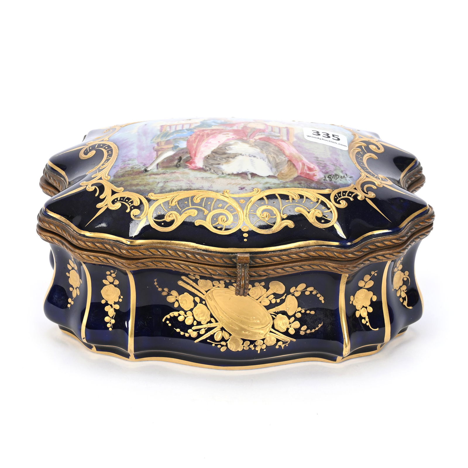 Hinged Jewel Box Marked Sevres (1 of 4)