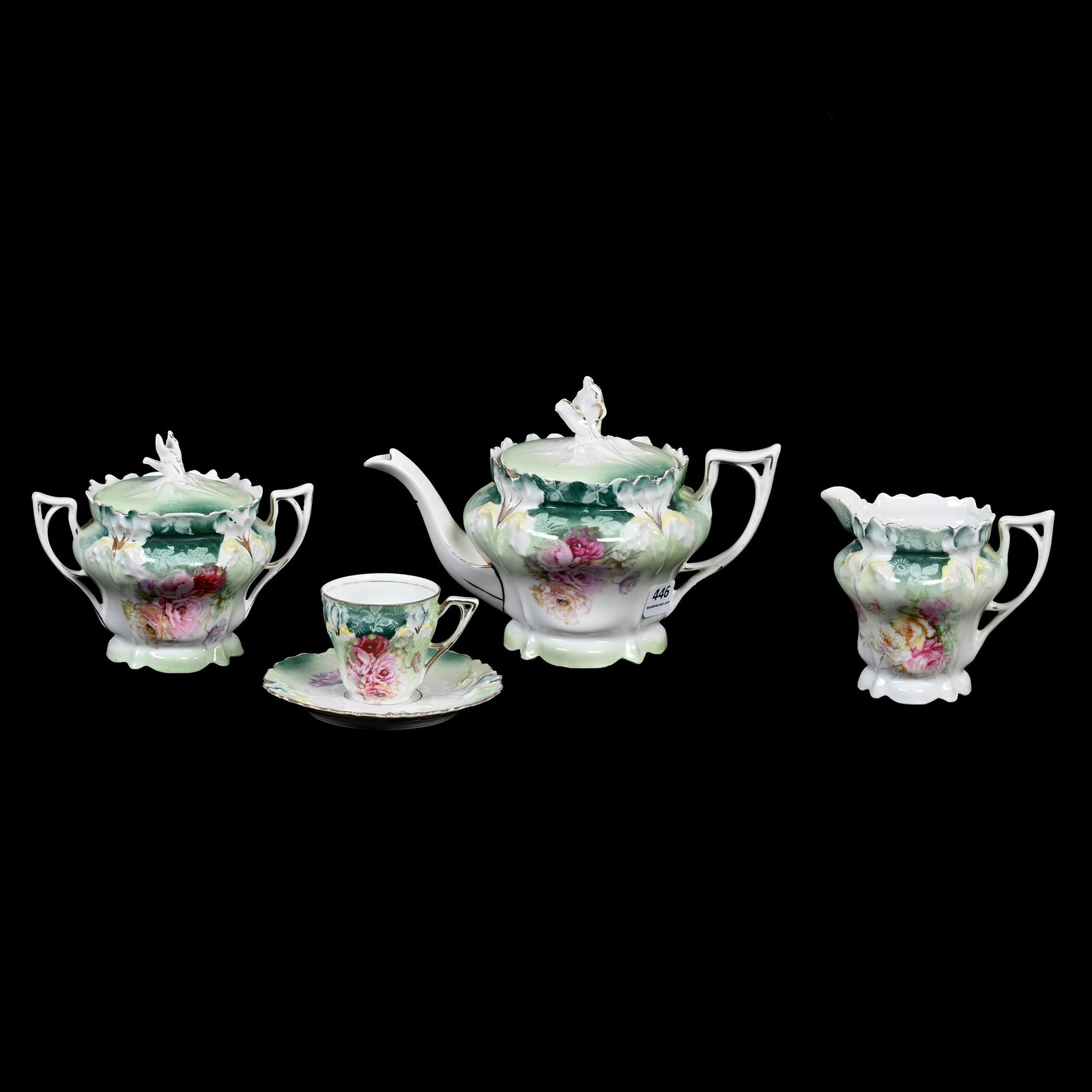 Tea Set Marked R.S. Prussia, Four Piece Set (1 of 3)