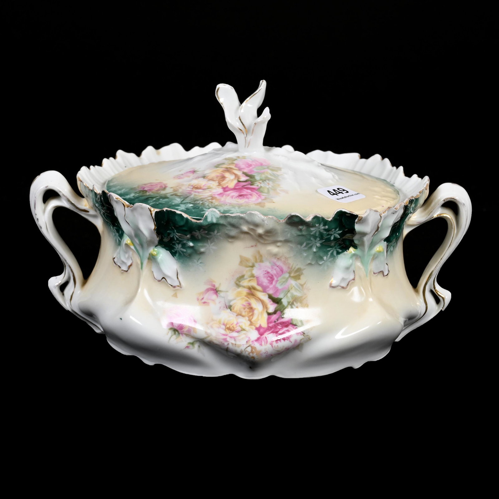 Cracker Jar, Two Handles, Marked R.S. Prussia (1 of 3)