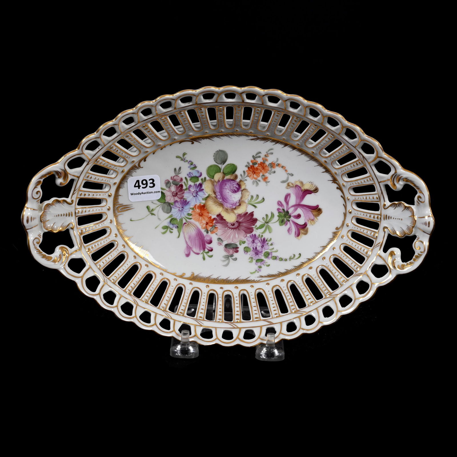 Oval Bowl Marked Dresden Porcelain (1 of 2)