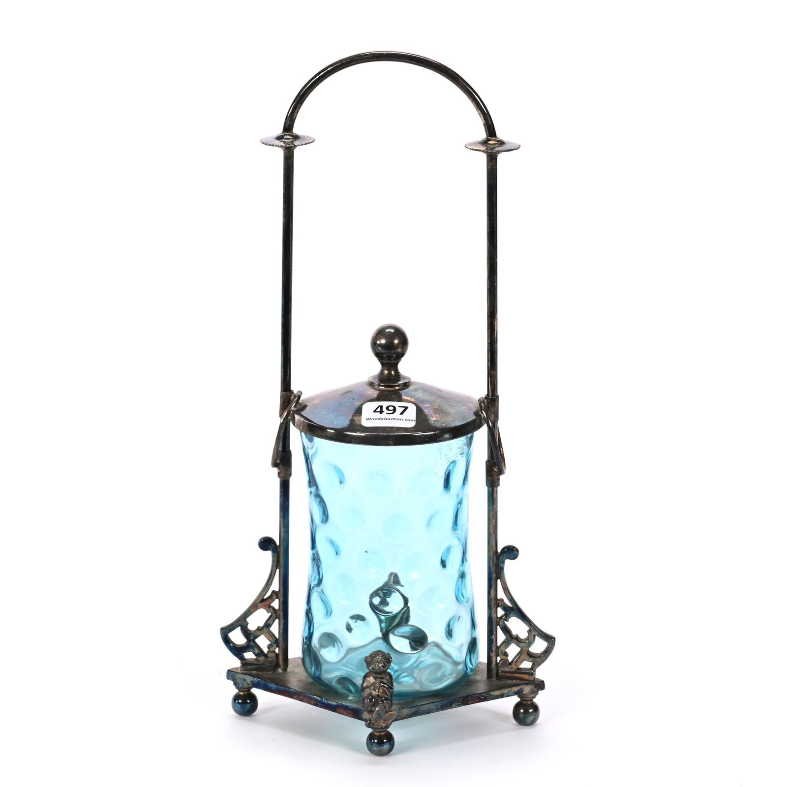 Victorian Pickle Castor, Blue Coinspot Insert (1 of 4)