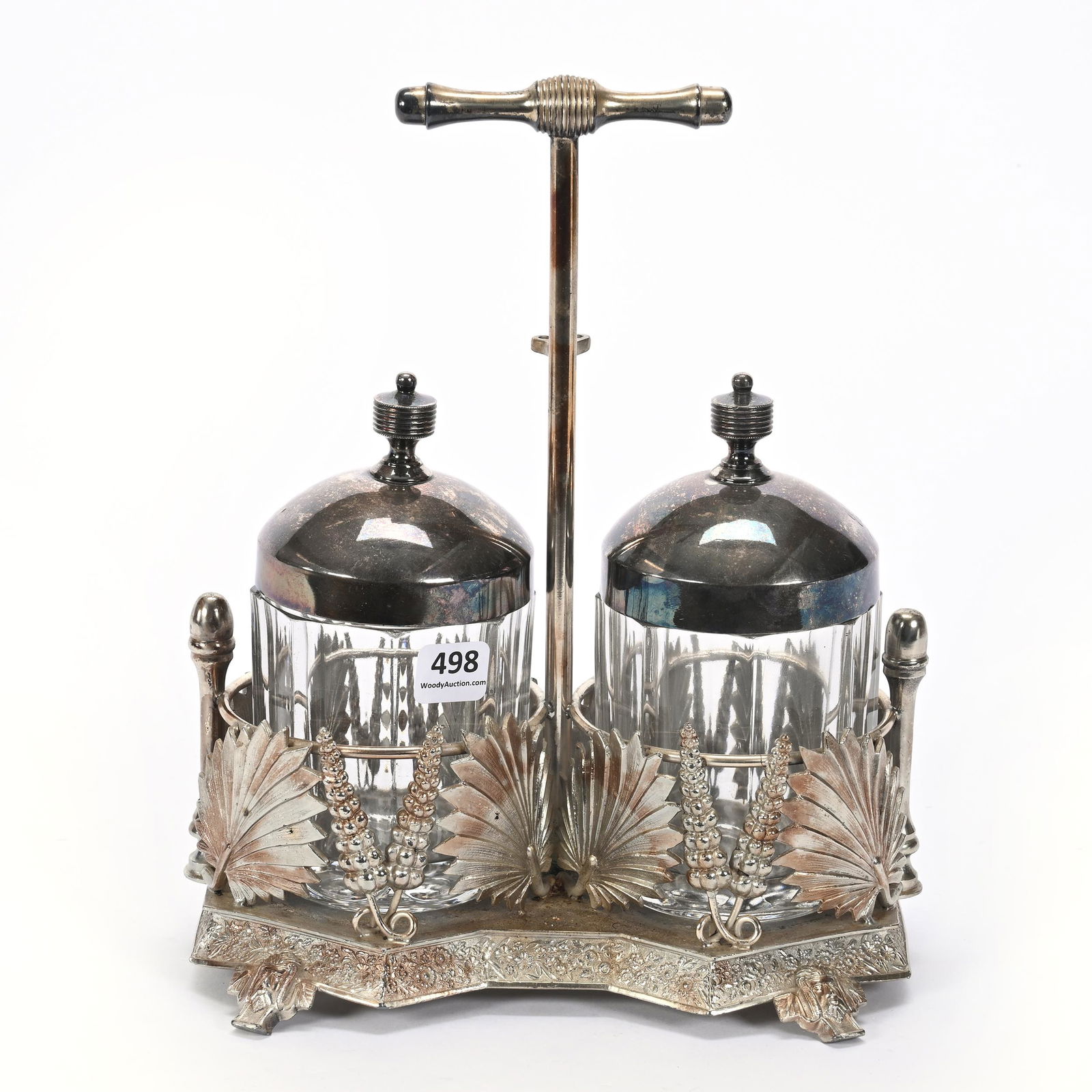 Victorian Pickle Castor, Clear Pattern Glass Insert (1 of 4)