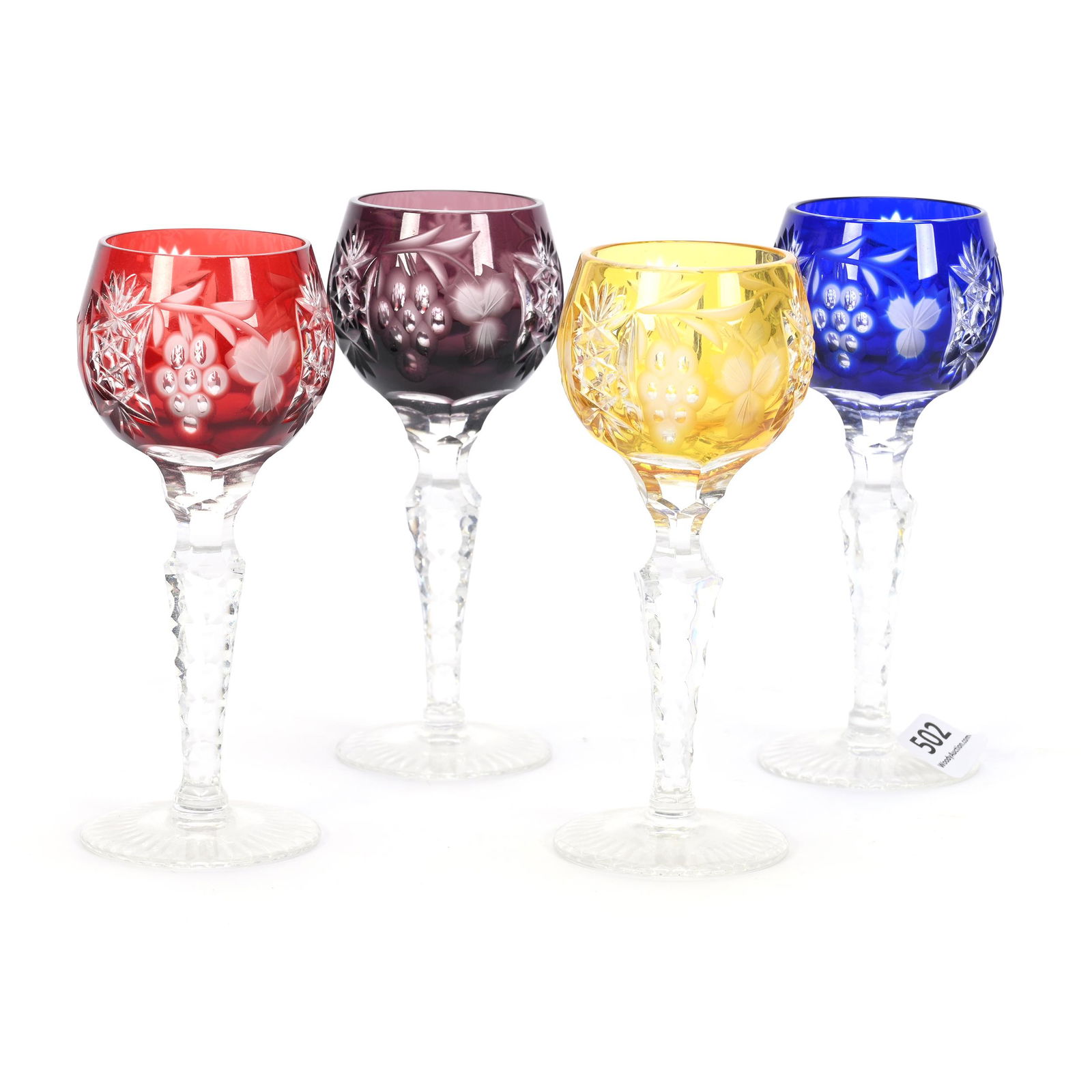 (4) Cordial Stems, German Color Cut To Clear (1 of 3)