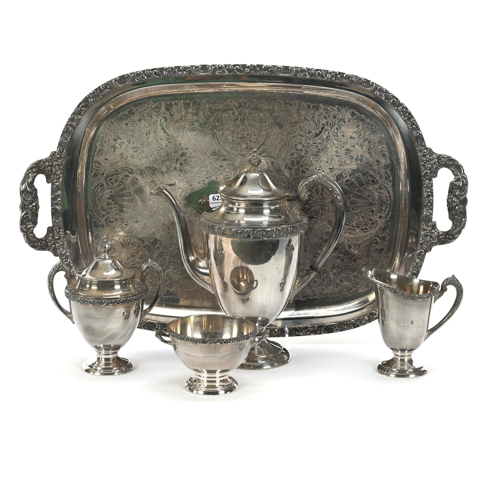 Tea Service Marked Benedict #7310 Silverplate (1 of 5)