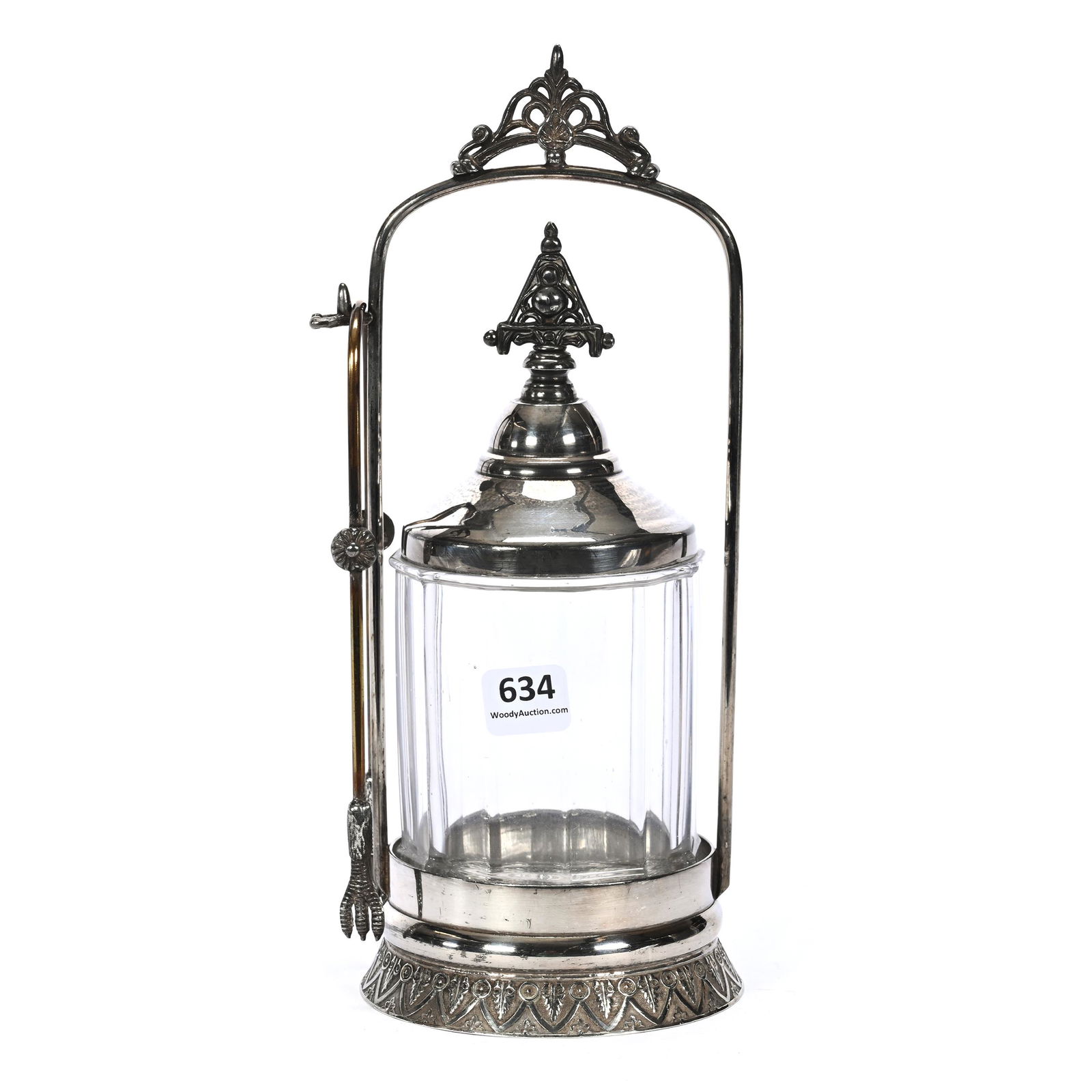 Victorian Pickle Castor, Clear Pattern Glass Insert (1 of 4)