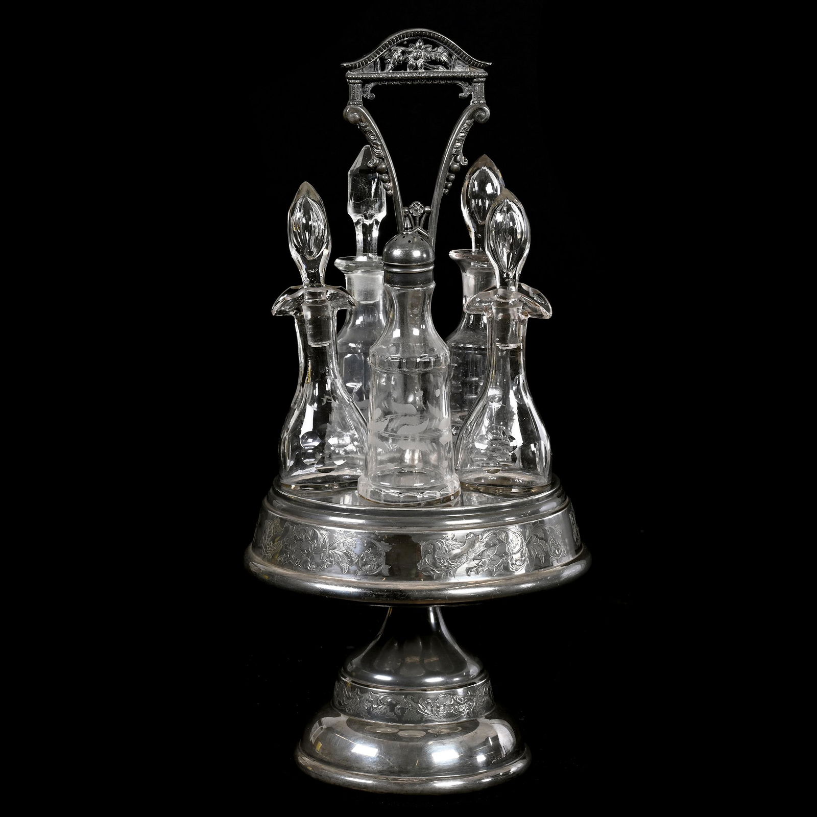 Victorian Castor Set, (5) Clear Bottles (1 of 5)