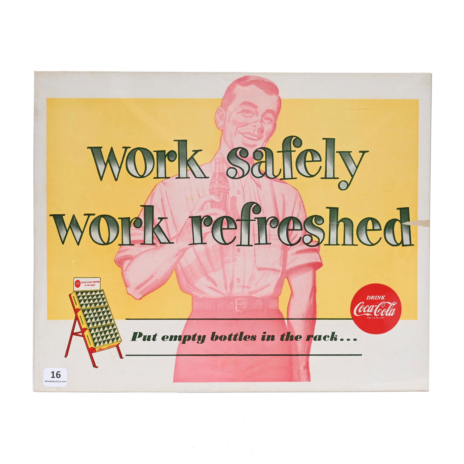 Advertising Paper Sign Coca-Cola Circa 1950s (1 of 2)