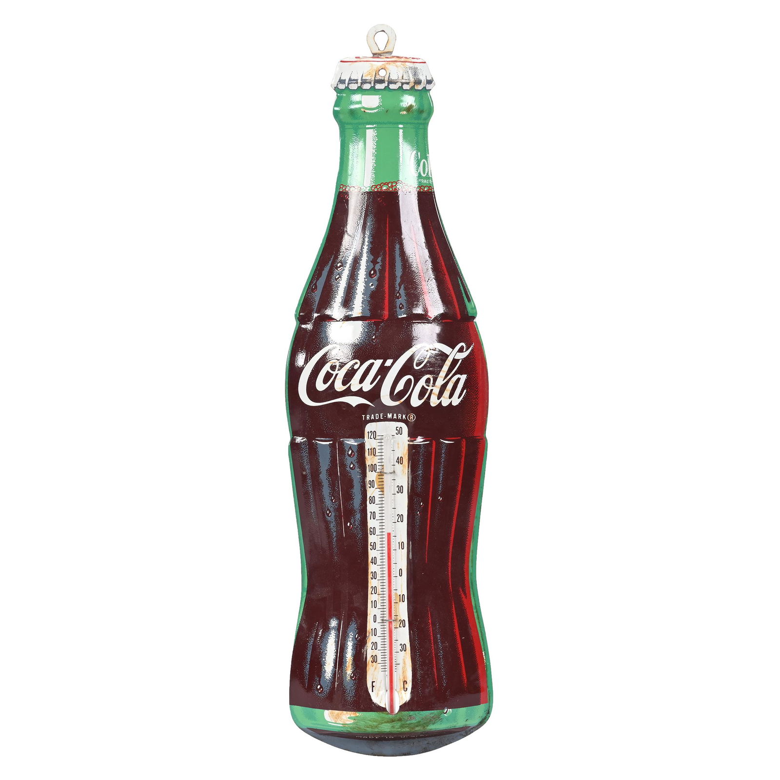 Advertising Thermometer Coca-Cola Bottle, 1950's-60's (1 of 2)