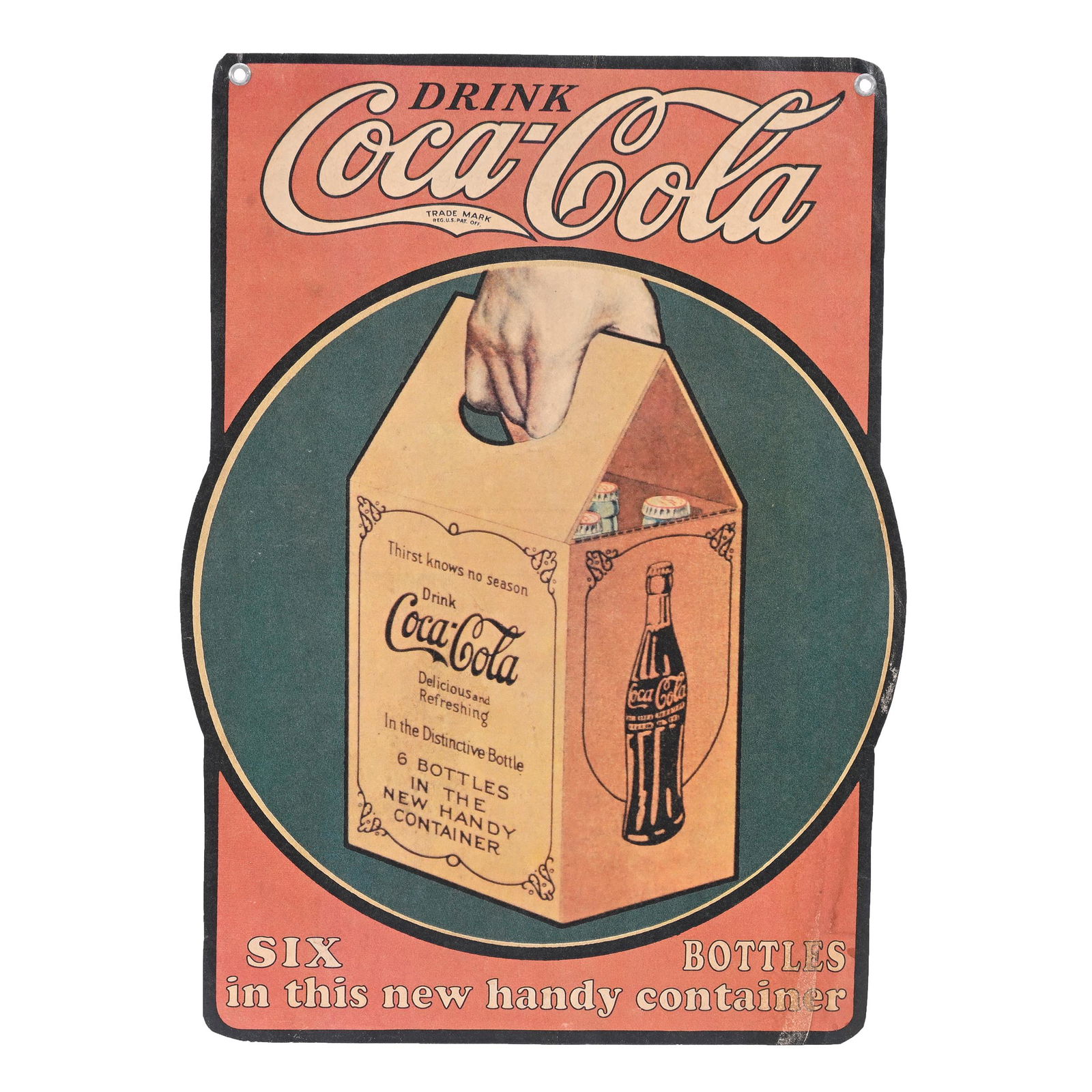 Hanging Advertising Paper Sign Coca-Cola Circa 1950s (1 of 2)