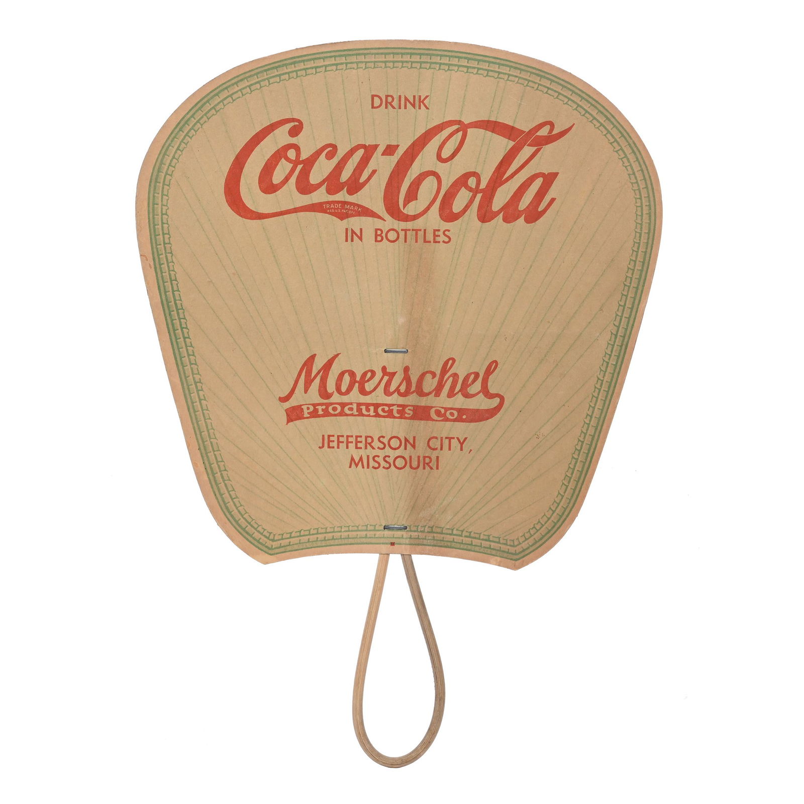 Advertising Fan Double Sided Coca-Cola Circa 1950's (1 of 3)
